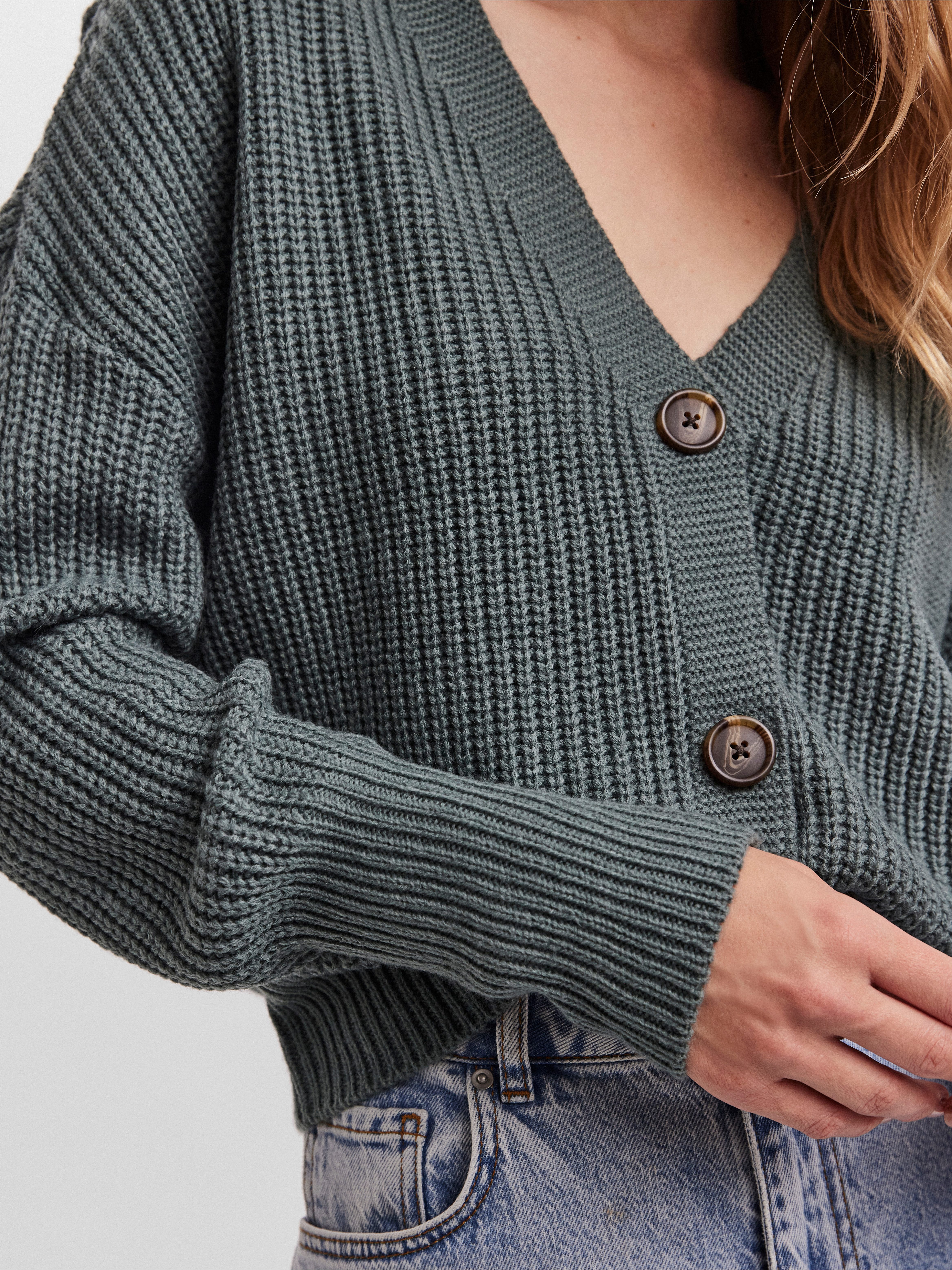 Vero Moda Strickjacke VMLEA LS V-NECK CUFF CARDIGAN NOOS Rippstrick günstig online kaufen