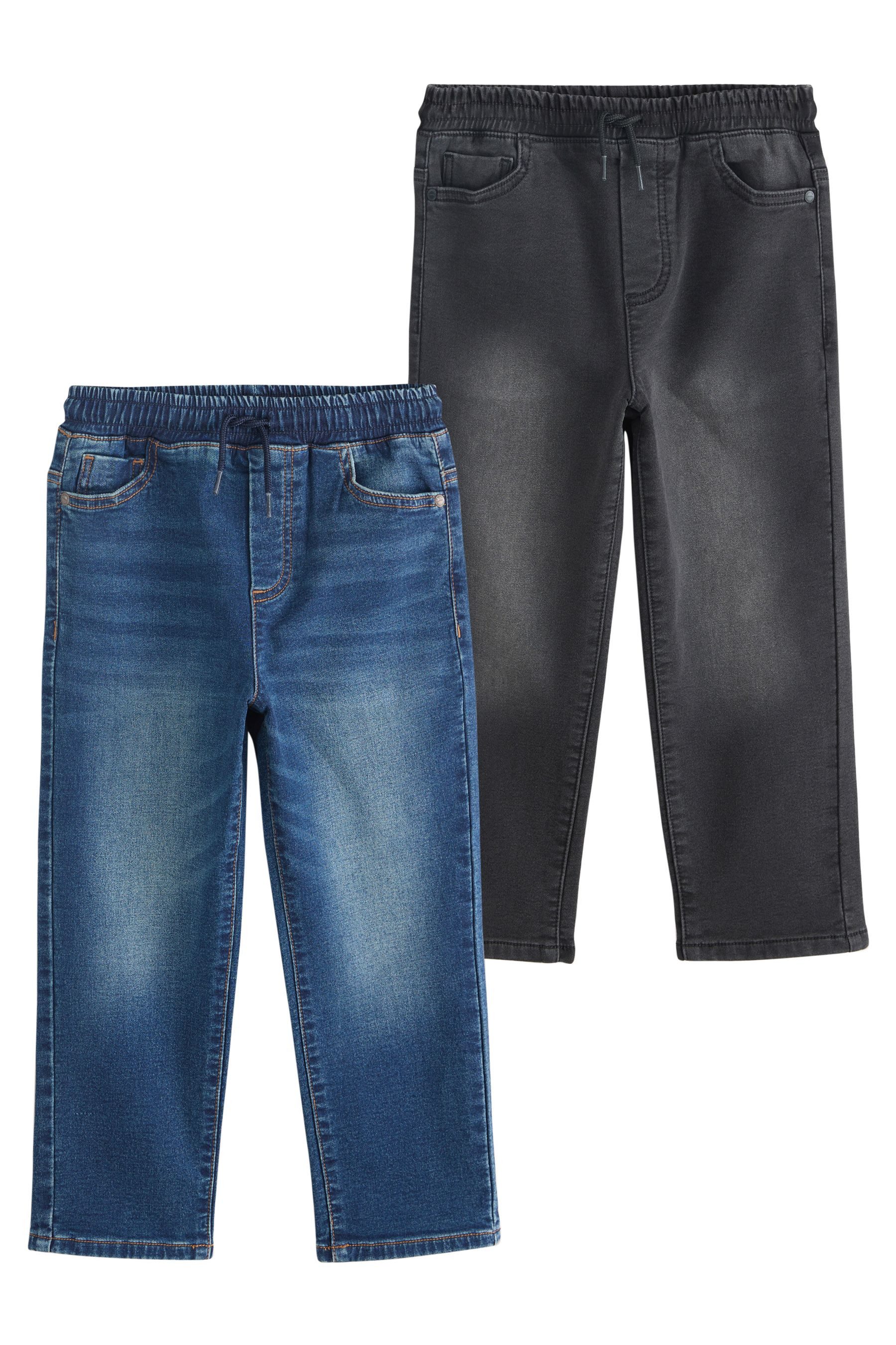 Next Loose-fit-Jeans 2er-Pack Loose Fit Stretch-Jeans mit Elastikbund (2-tlg)