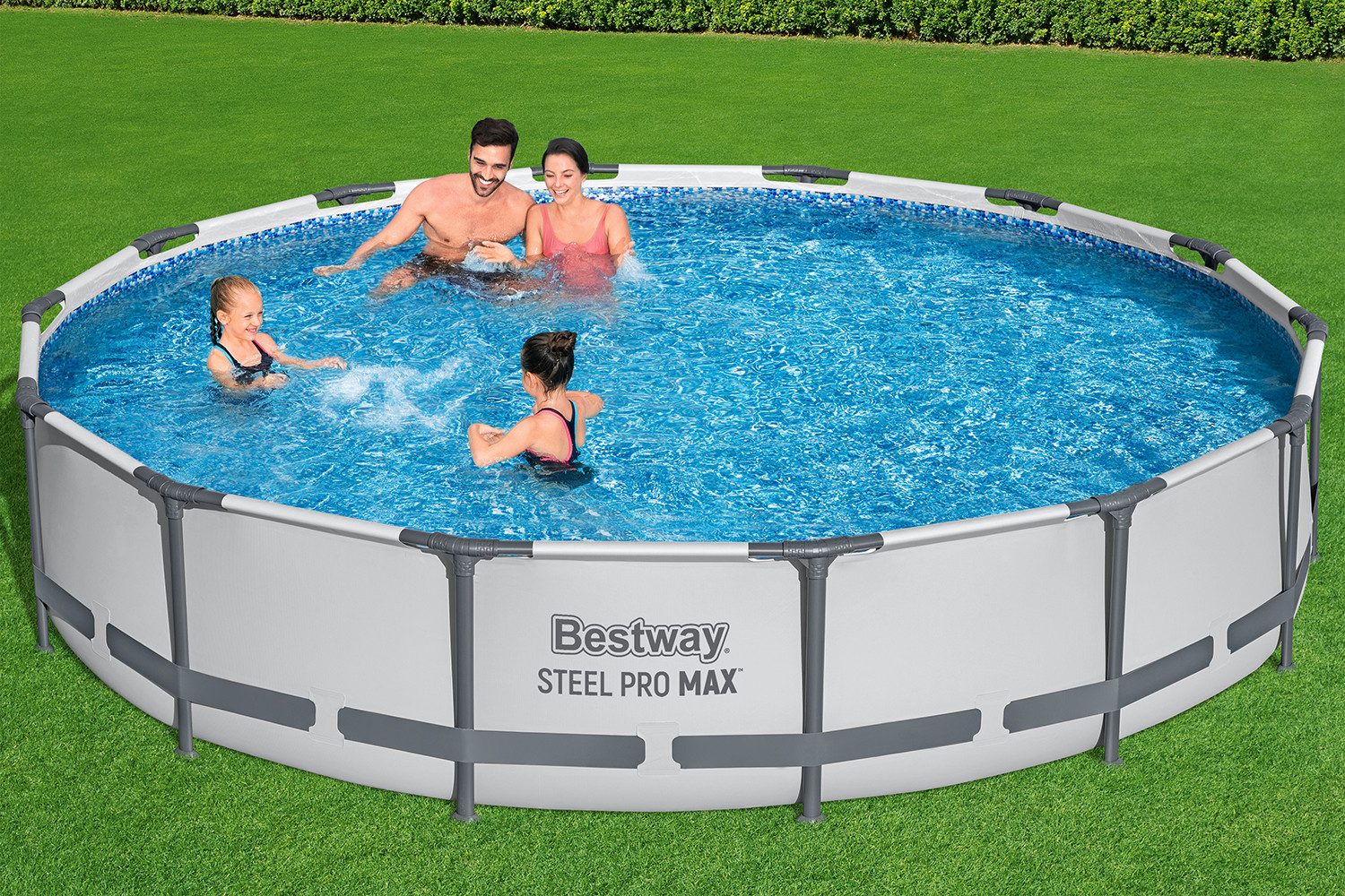 Thumbnail - Bestway Framepool Steel Pro MAX™ Frame Pool Set mit Filterpumpe Ø 427 x 84 cm, lichtgrau (Set)