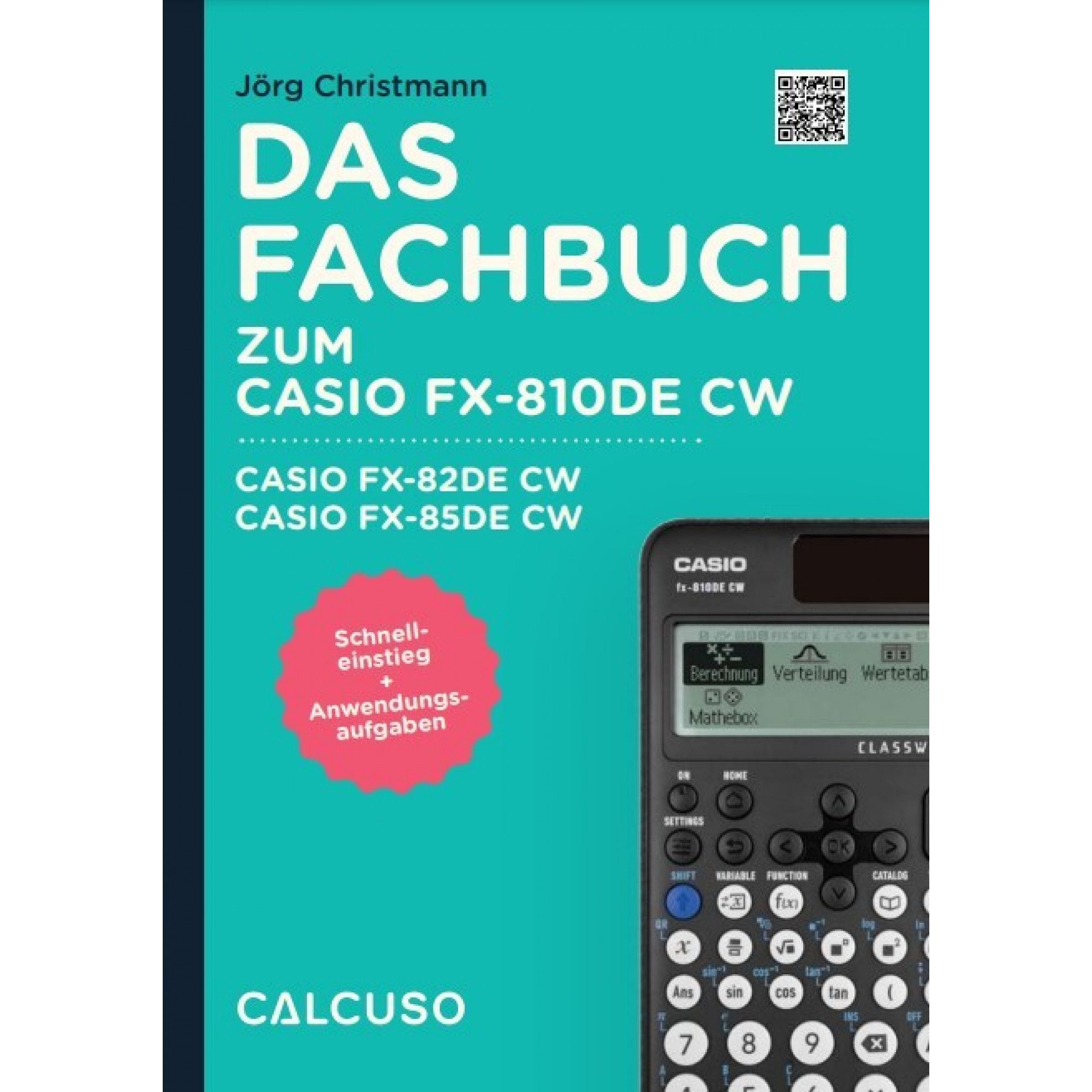 CASIO Taschenrechner fx-810DE CW inkl. Schutztasche Schwarz & Fachbuch (96 Seiten, DIN A5)