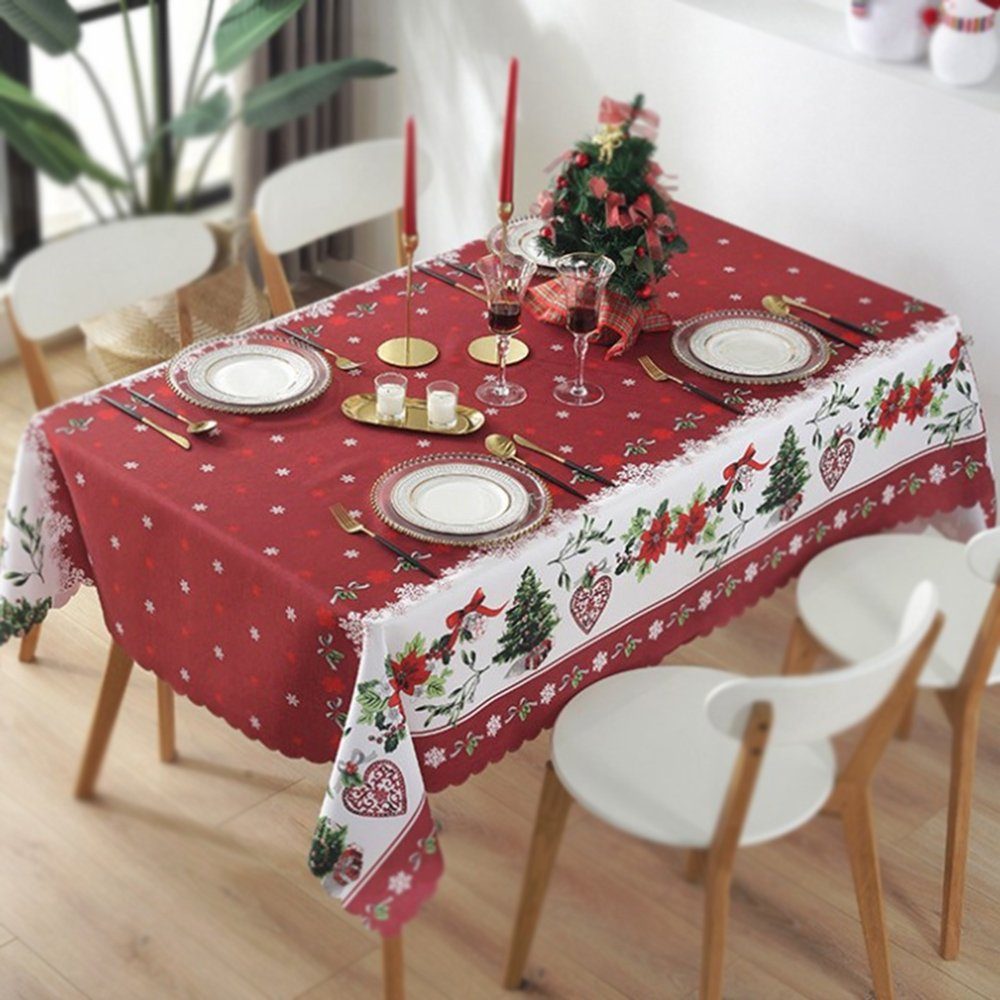 Dekorative Tischdecke Tischdecken für Weihnachten, Silvesterparty Tischdecken (1-tlg), für Weihnachtsfeier Esszimmer Restaurant Deko