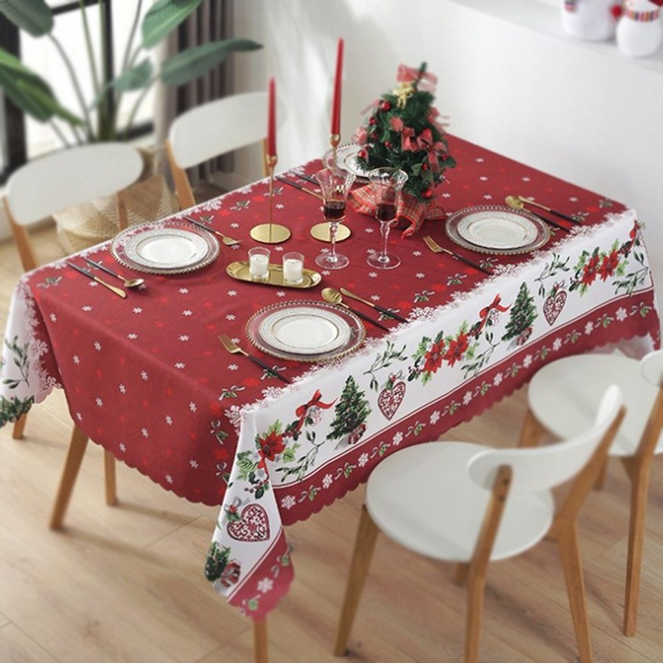 Dekorative Tischdecke Tischdecken für Weihnachten, Silvesterparty  Tischdecken (1-tlg), für Weihnachtsfeier Esszimmer Restaurant Deko