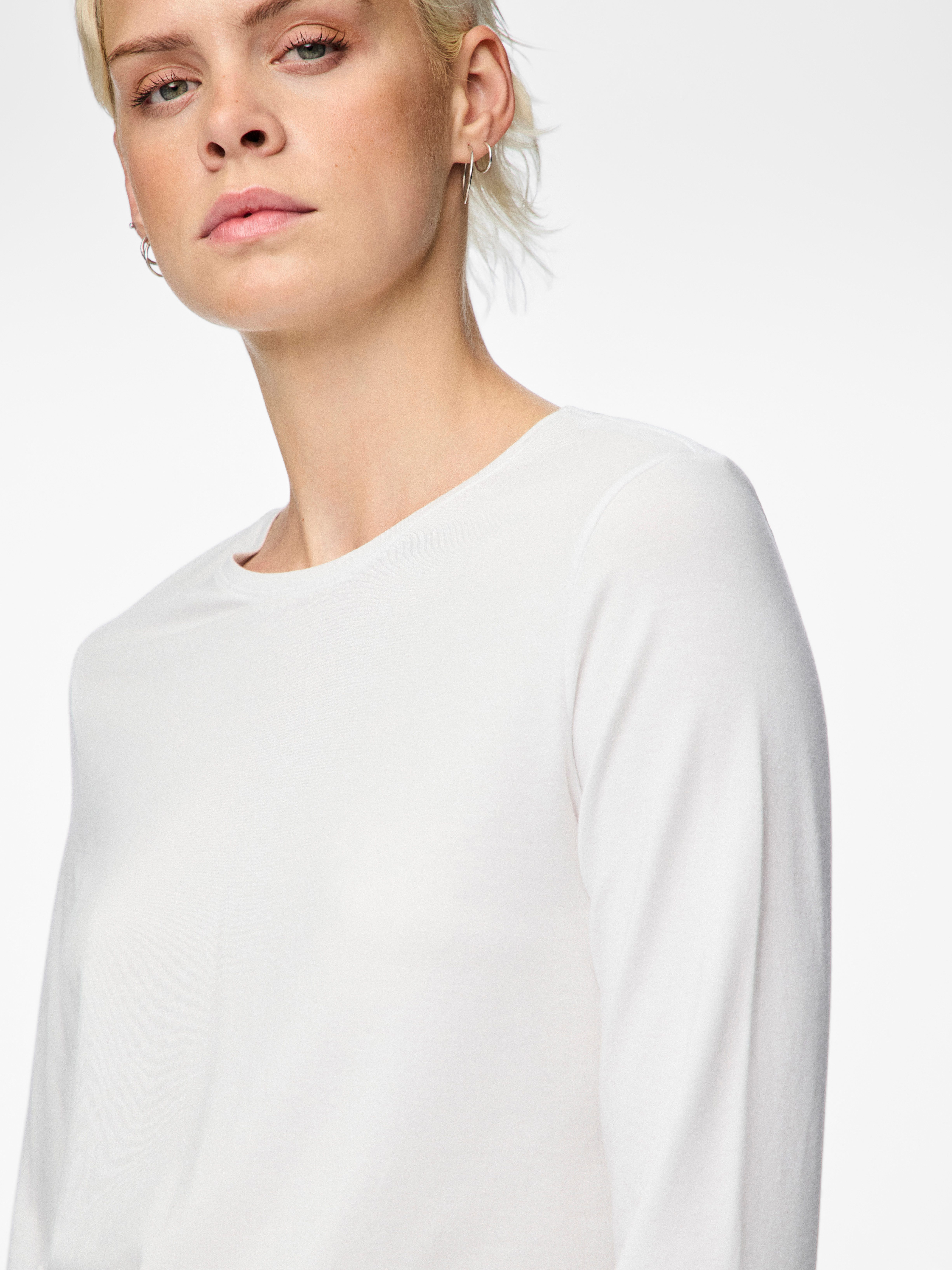 pieces Langarmshirt PCSIRENE LS TEE JRS NOOS Baumwollmischung, slim fit