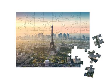 puzzleYOU Puzzle Paris am Morgen, 48 Puzzleteile, puzzleYOU-Kollektionen Paris, Eiffelturm