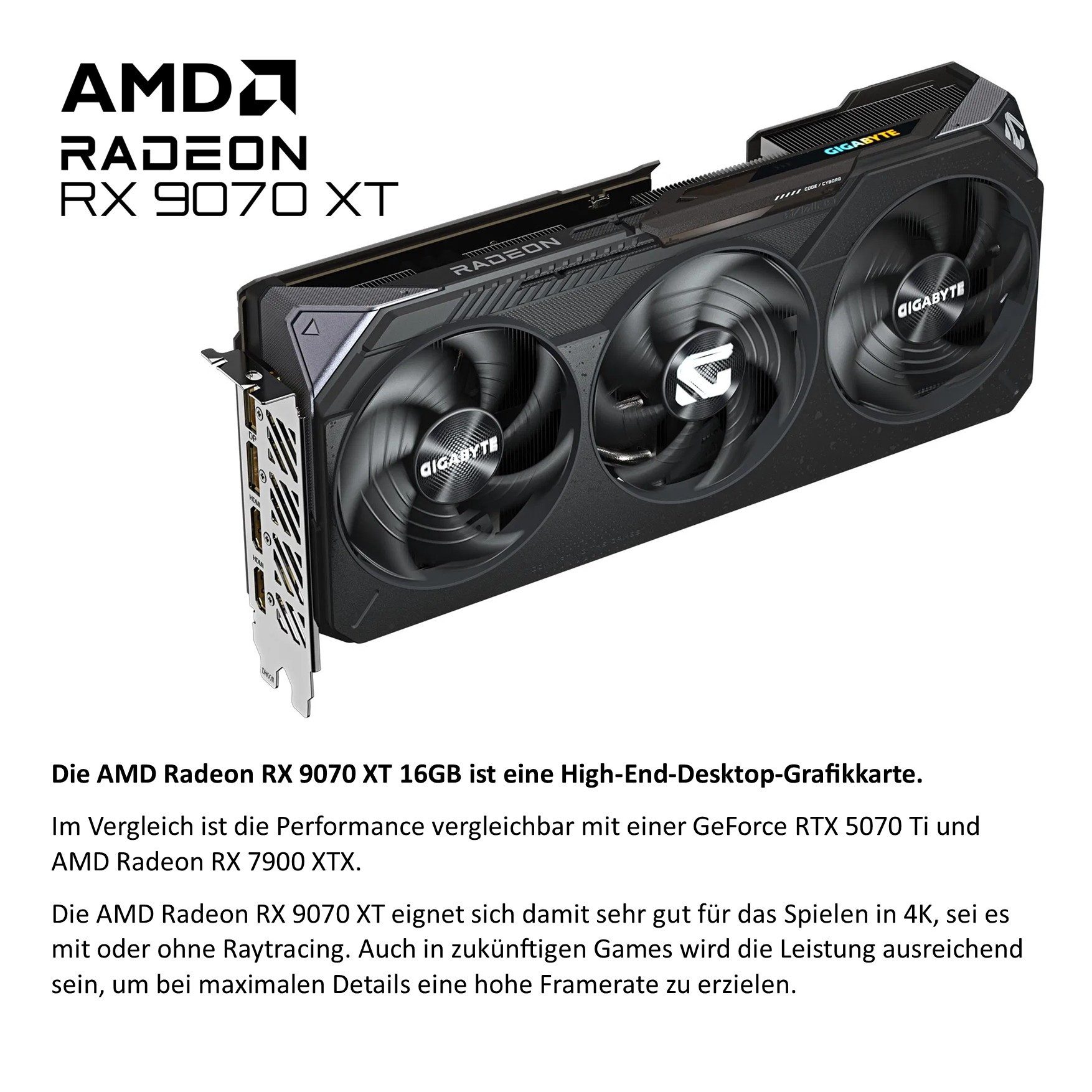 Meinpc AMD Ryzen 9 mit Radeon RX 9070 XT Gaming-PC (AMD Ryzen 9 5950X, RX 9070 XT, 32 GB RAM, 1000 GB SSD, Wasserkühlung 360mm RGB, Gaming, Gamer, RGB)