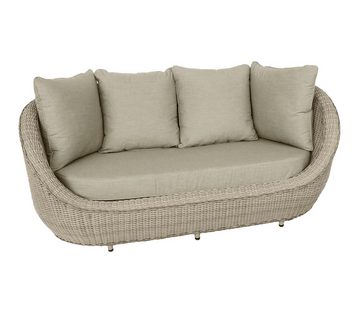 Dehner Gartenlounge-Set Bari, 3-Sitzer Sofa mit Tisch, inkl. Polster, modernes Outdoor-Sofa mit wasserabweisendem Bezug, Farbe hellbraun