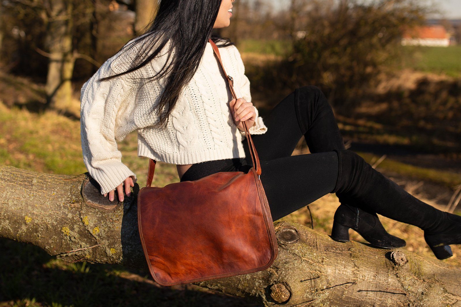 Gusti Leder Umhängetasche Gusti Leder Umhängetasche Taylor 15" (1-tlg), Aktenordner