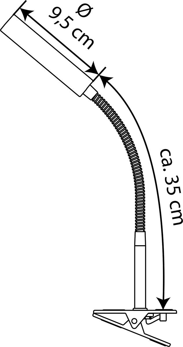 MeLiTec Tischleuchte LED-Klemmleuchte T164 weiß, nein, warmweiß