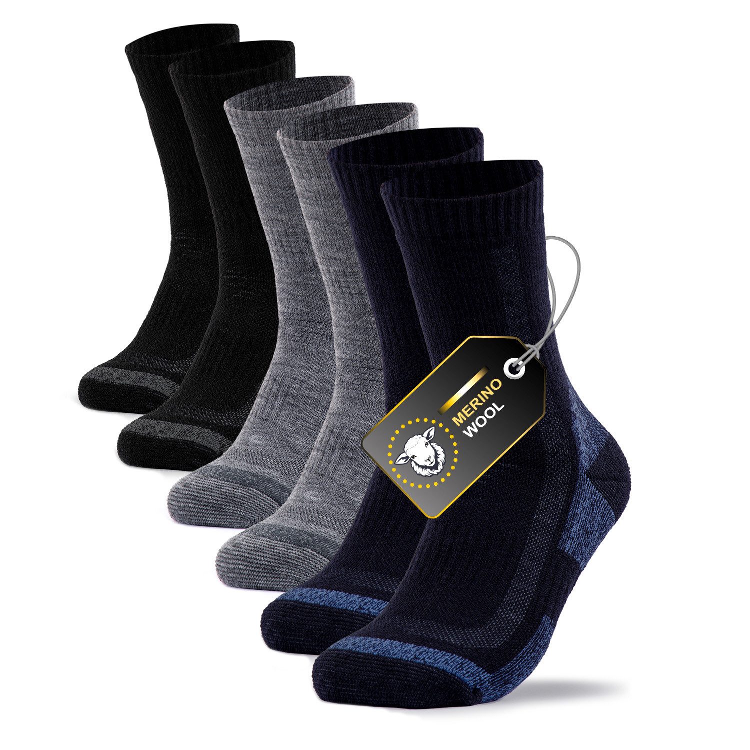 Kuschelsocken Herren Merino Thermo Socken 3er Pack (Modell: Erik)