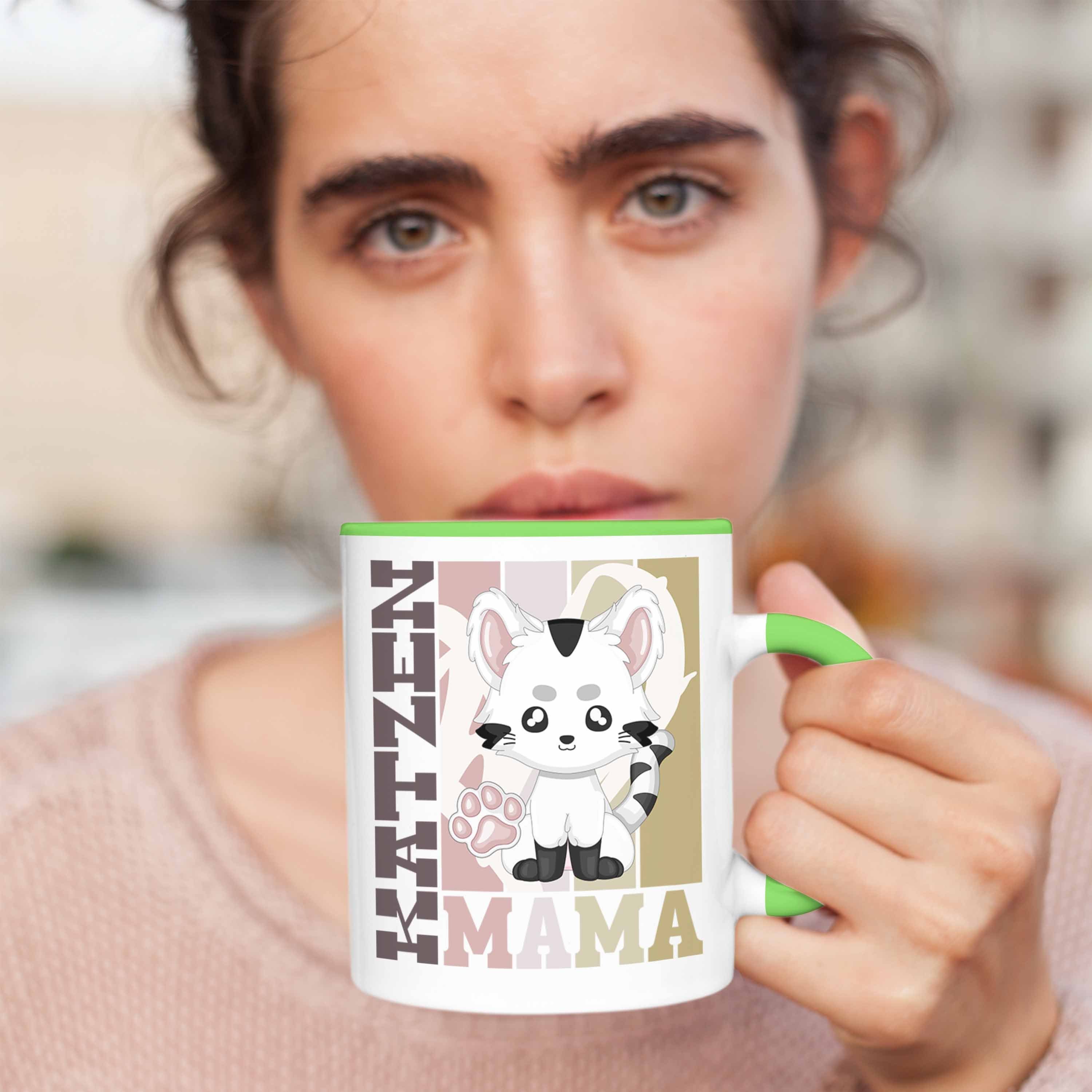 Mama Geschenk Grün Tasse Ge Trendation für Besitzerin Tasse Katze - Spruch Trendation Katzen