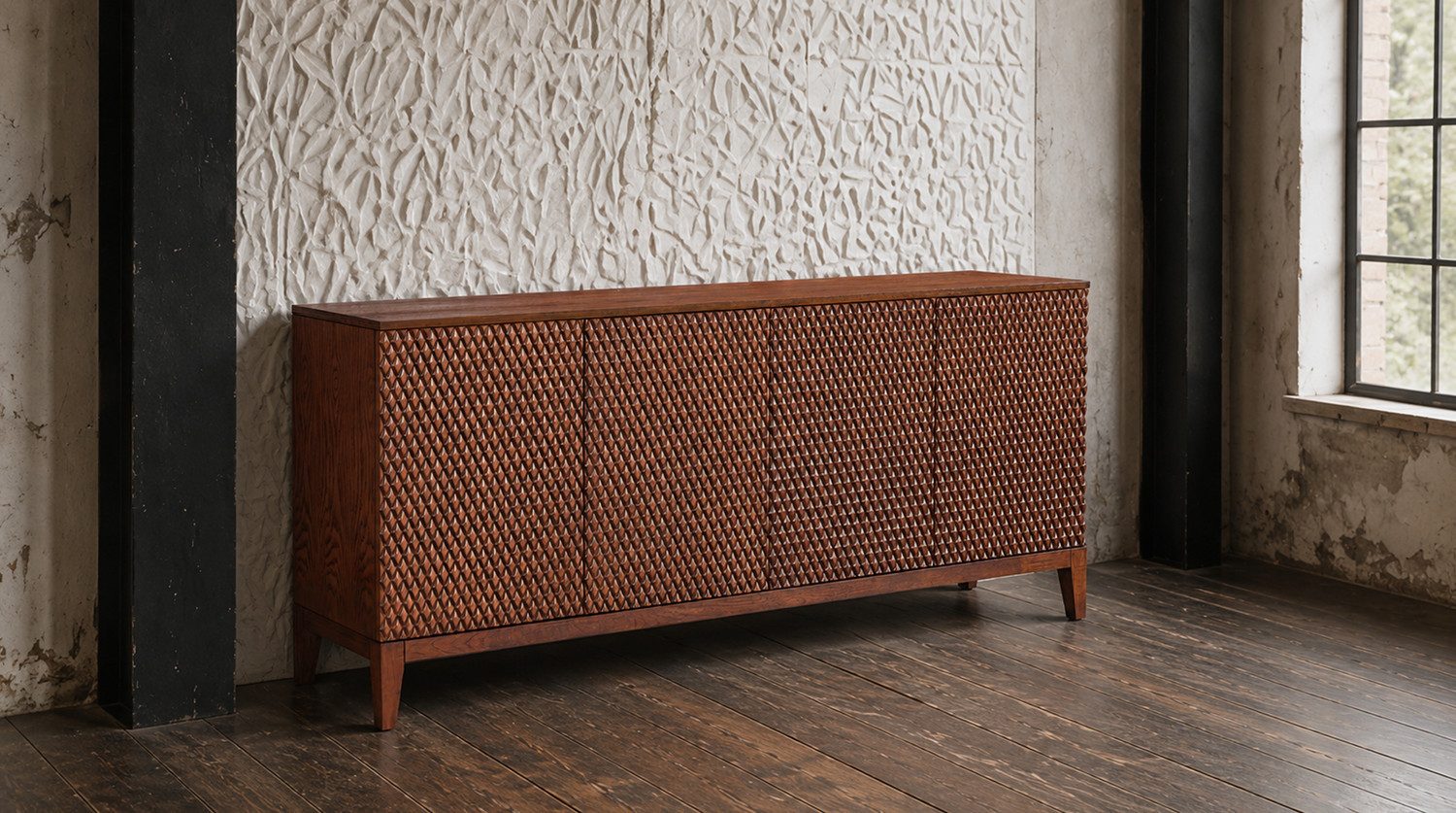KAWOLA Buffet COPAS 4 Türen Eiche braun 180/85/40 cm (B/H/T)