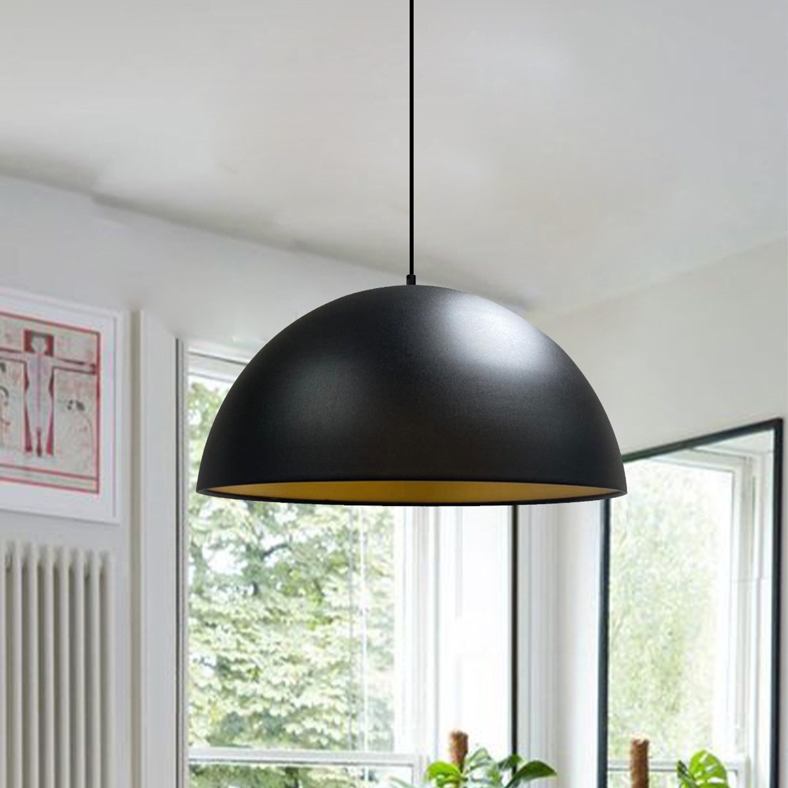 Bamyum Pendelleuchte Bamyum Hängelampe I Lipeo I Ø40 cm E27 Metall Deko Modern Lampe, ohne Leuchtmittel