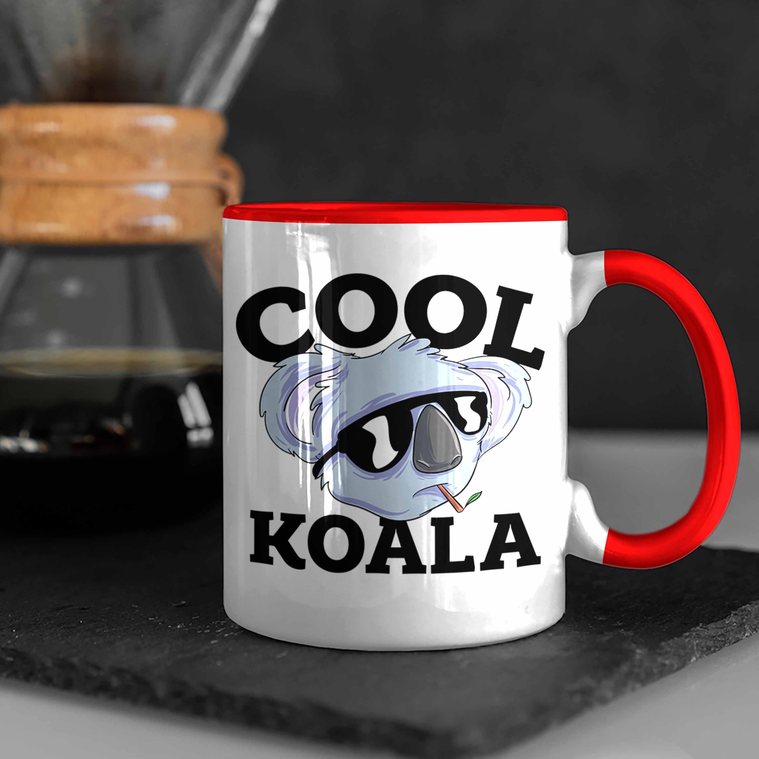 Koala Tasse für Koala-Liebhaber Rot Tasse Trendation Geschenkidee Tasse Koala-Aufdruck