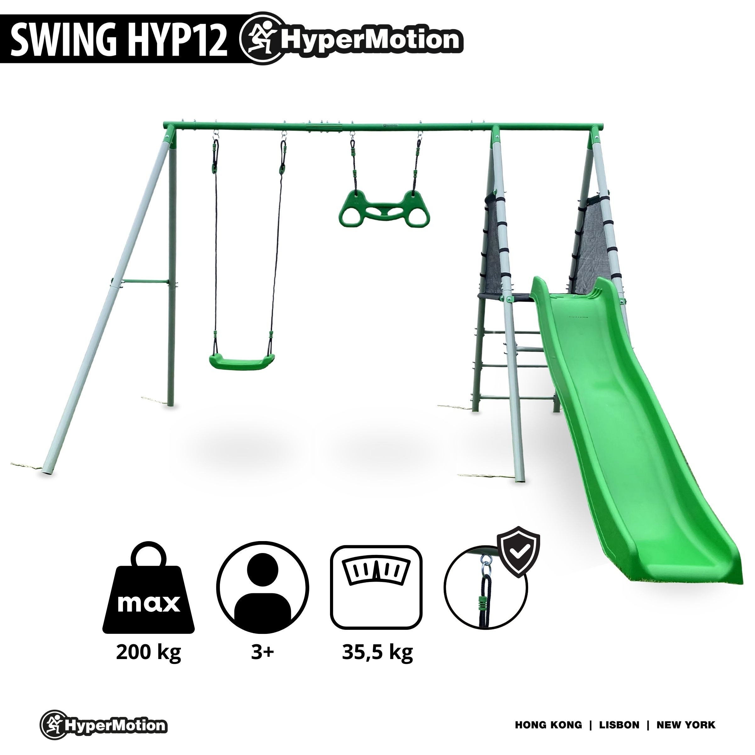 HyperMotion Mehrkindschaukel XXL Garten Multifunktions Spielset mit Schaukel