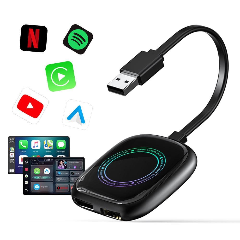 Alpha Electronics CarPlay/Android-Auto AI Multimedia Box Plug & Play Adapter USB-C Adapter zu USB Typ A, 0 cm, Netflix, Youtube, Disney+, HDMI Anschluss