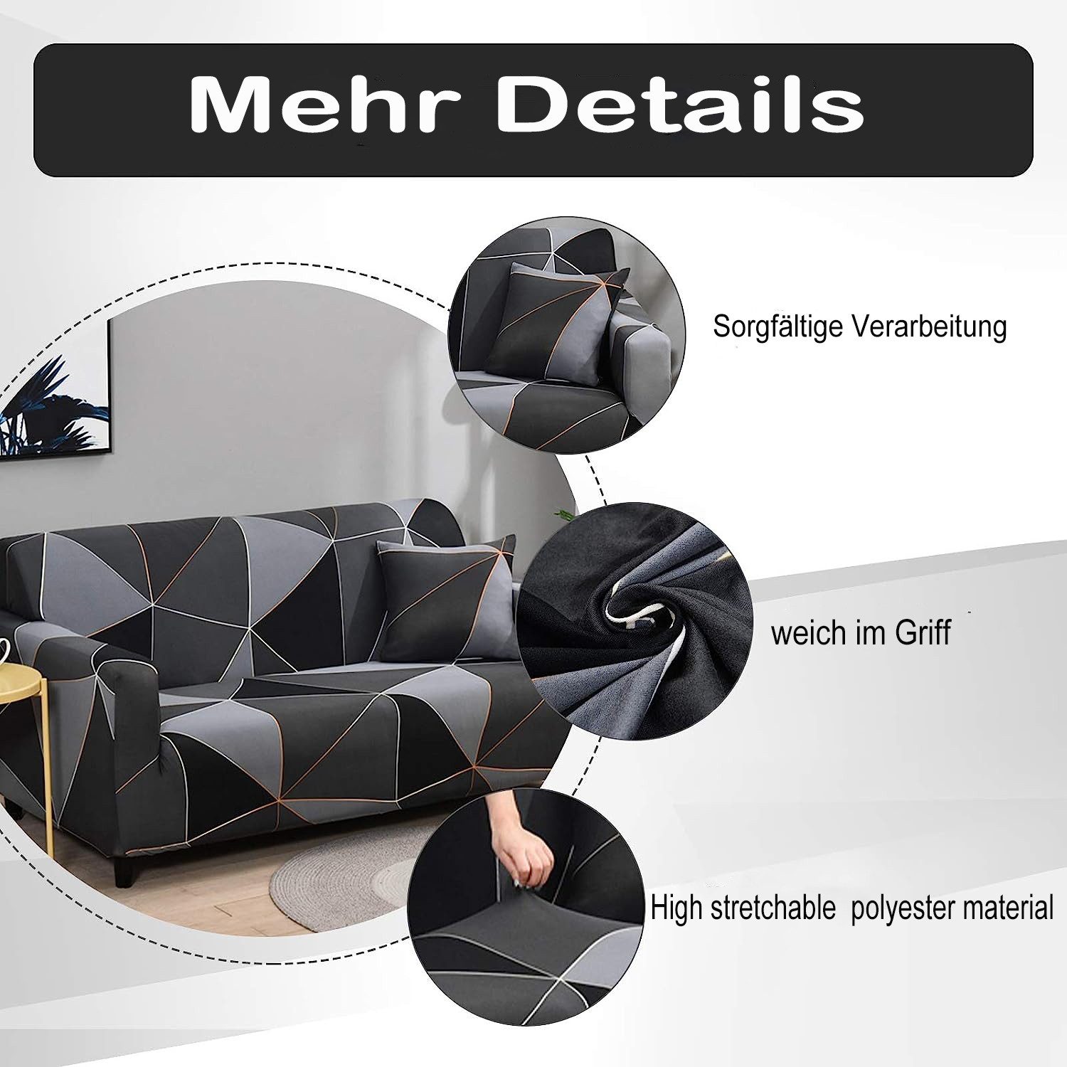 ibettertec Sofahusse Sofabezug 1/2/3/4 Sitzer,Sofaüberwurf Elastisch günstig online kaufen