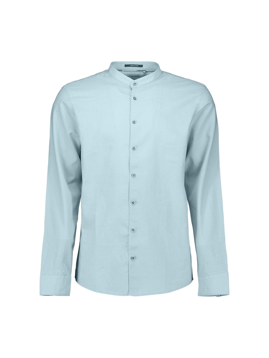 NO EXCESS Leinenhemd Shirt With Linen Granddad - Langarm Leinenhemd - Herrenhemd