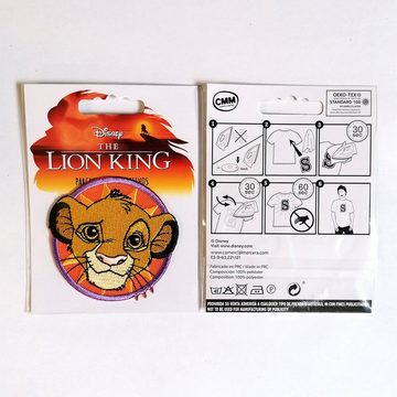 Disney Aufnäher Bügelbild, Aufbügler, Applikationen, Patches, Flicken, zum aufbügeln, Polyester, König der Löwen Simba Kopf   - Größe: 6,7 x 6,3 cm