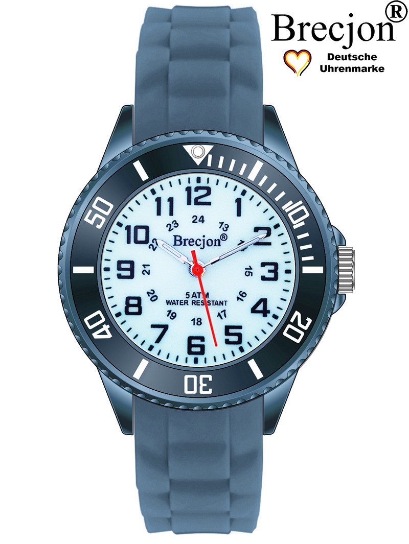 Brecjon Quarzuhr Kinder Armbanduhr glow in the dark 5ATM Silikon, kostenloser Versand