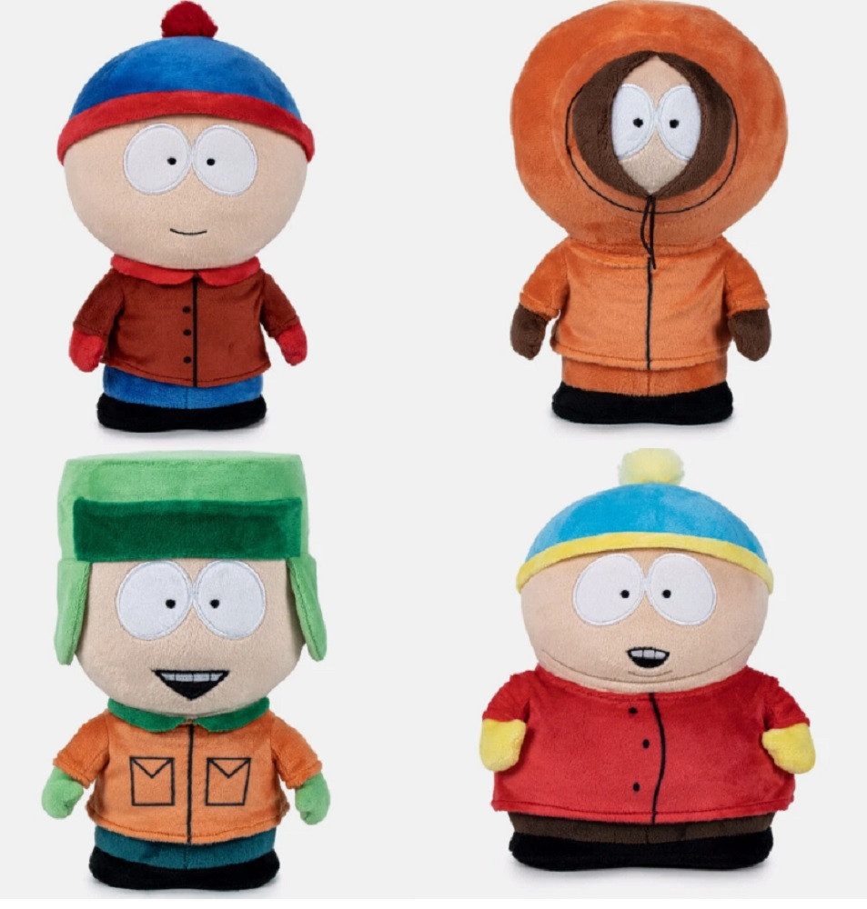 Play by Play Kuscheltier South Park Plüschfigur Kyle 23 cm Kultfigur Sammler Kuscheltier (Set, 1-St., Geschenk-Set), Grüne Mütze und orange Jacke als Kult-Look weich gefüllt