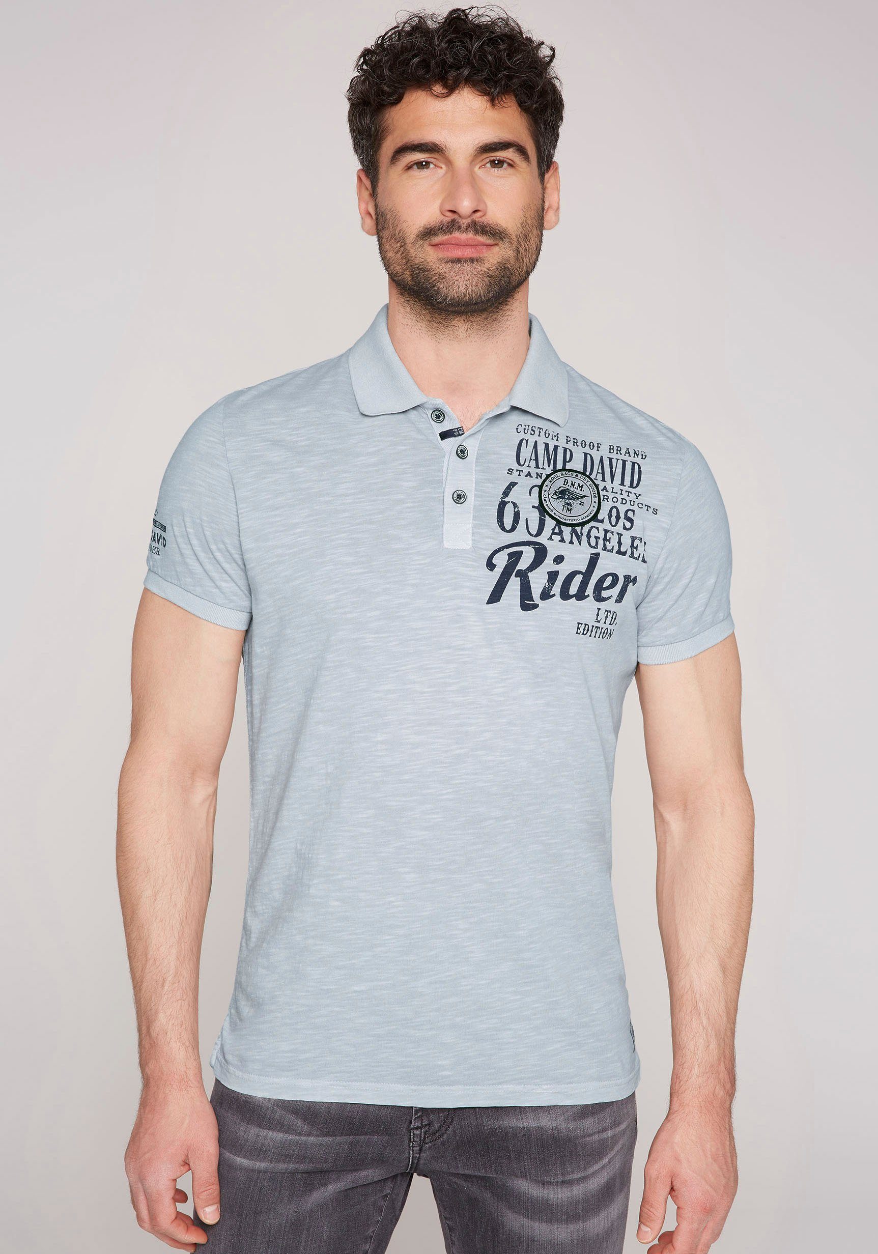 Fit Regular DAVID CAMP mit Polokragen Seitenschlitzen Poloshirt, und