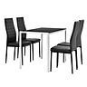 Tisch schwarz/weiß mit schwarzen Stühlen