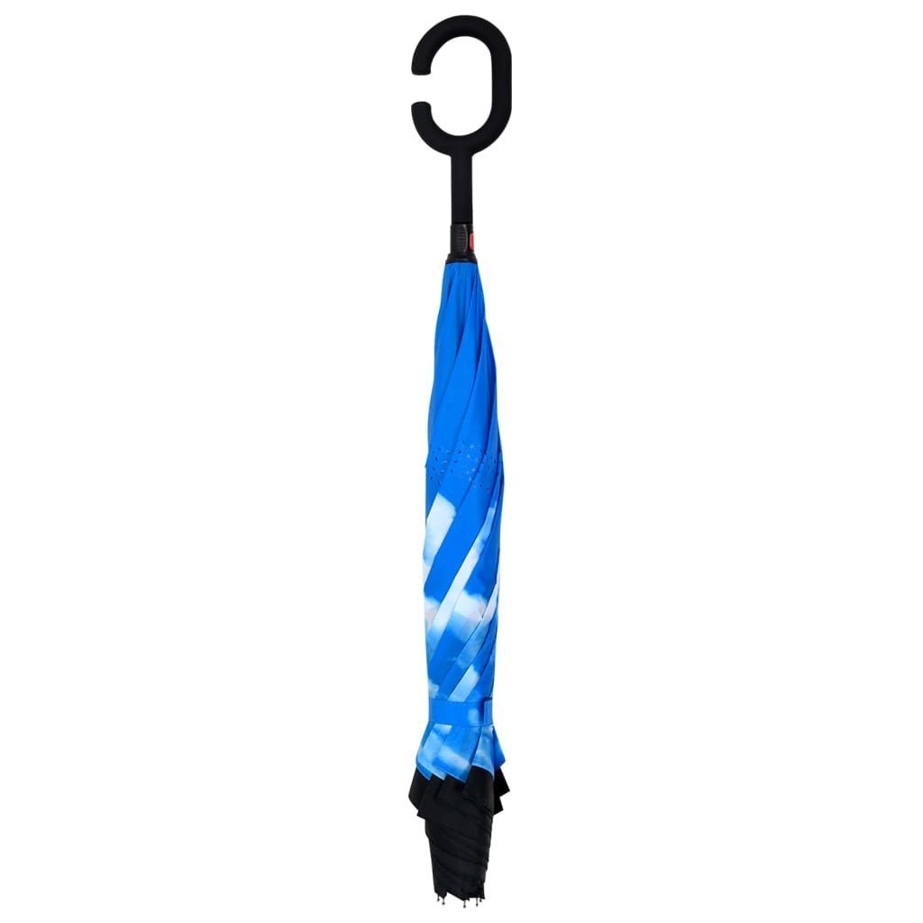 vidaXL Taschenregenschirm Regenschirm C-Griff Schwarz 108 cm