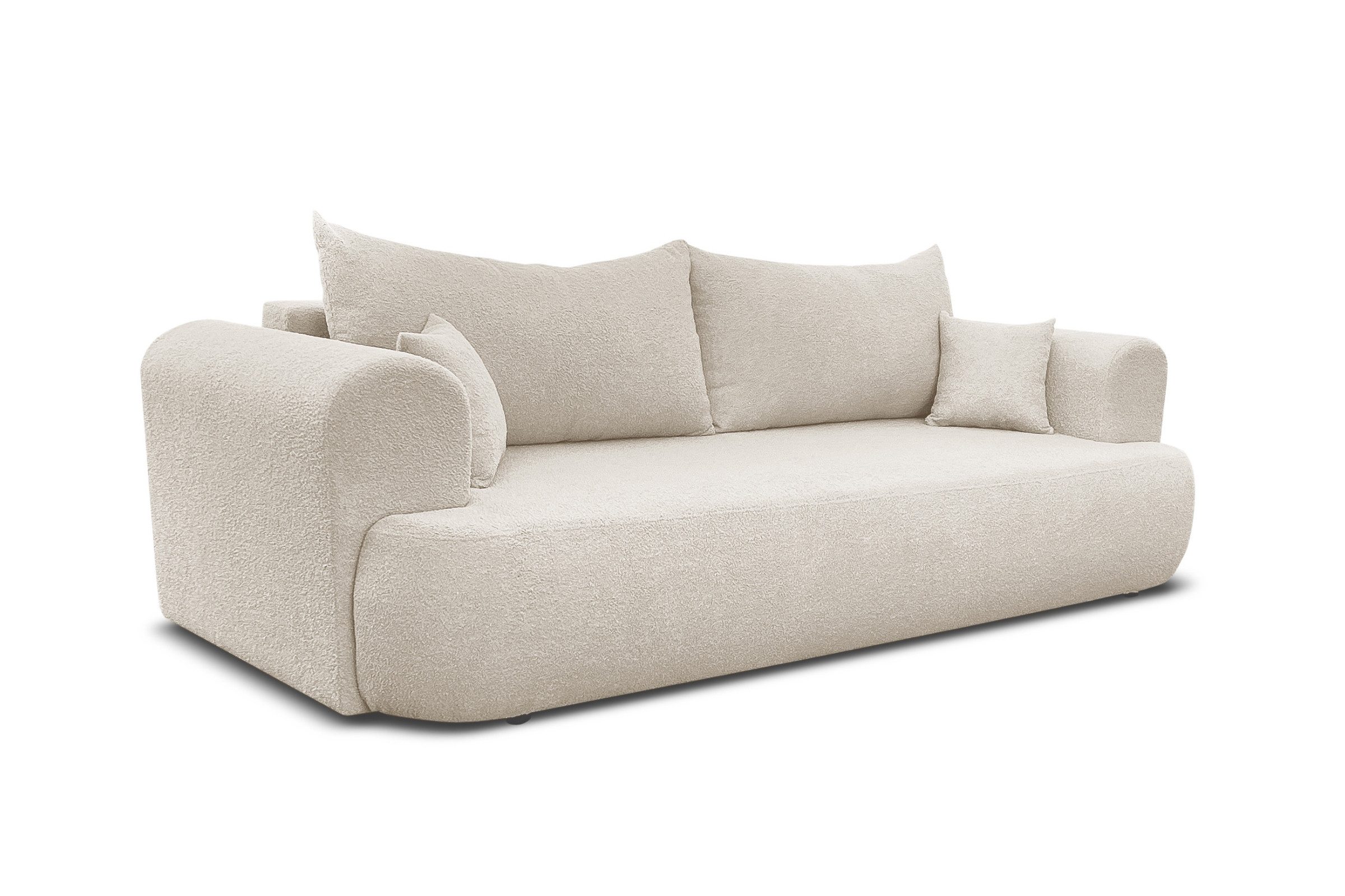 Deine Möbel 24 Schlafsofa BAKU Sofa Couch Bouclé-Stoff 247x90 cm Wohnzimmer günstig online kaufen