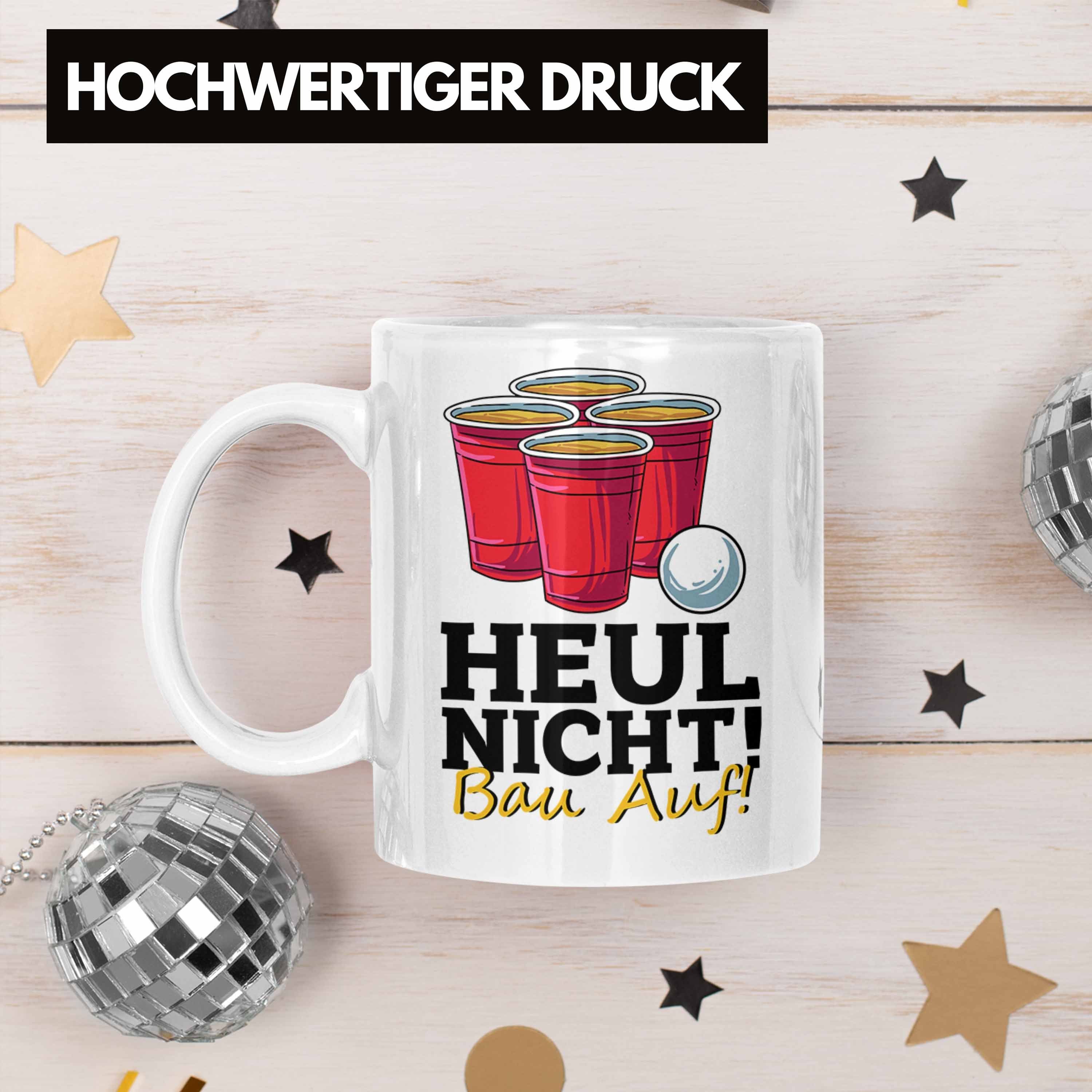 Trendation Tasse Lustige "Heul Beer Weiss Fans Nicht Bau Auf" Bierpong Tasse für Pong