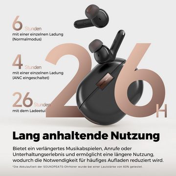 Soundpeats mit 6-Mic und AptX-Voice für Anrufe In-Ear-Kopfhörer (13mm dynamischer Lautsprecher mit speziellen Materialien und Design liefert natürlichen und detaillierten Klang für ein erstklassiges Hörerlebnis., Klangqualitätmit Sound-Technologie,Hybrid Aktive Geräuschunterdrückung)