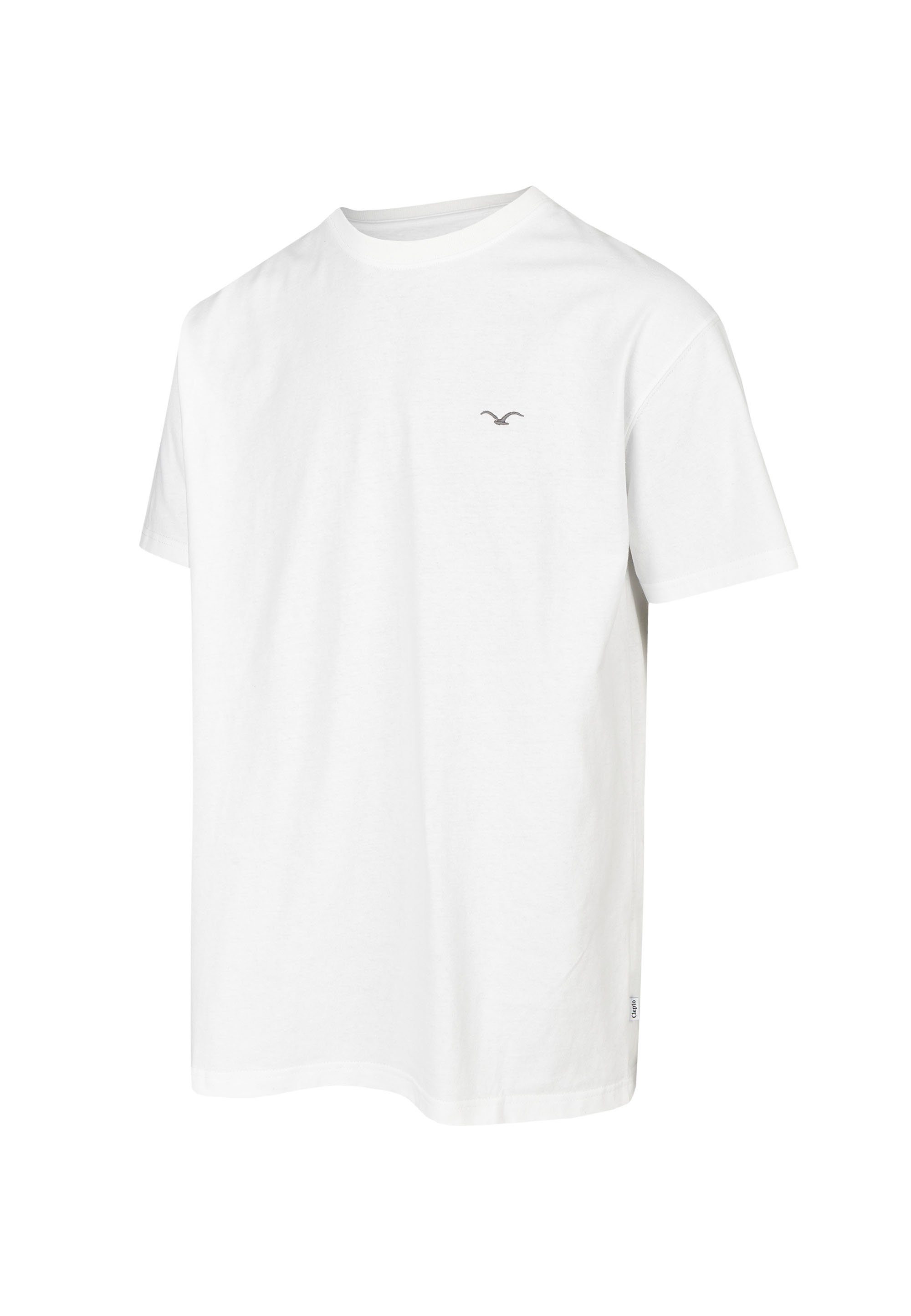 Cleptomanicx T-Shirt Ligull Boxy 2 Design weiß in schlichtem