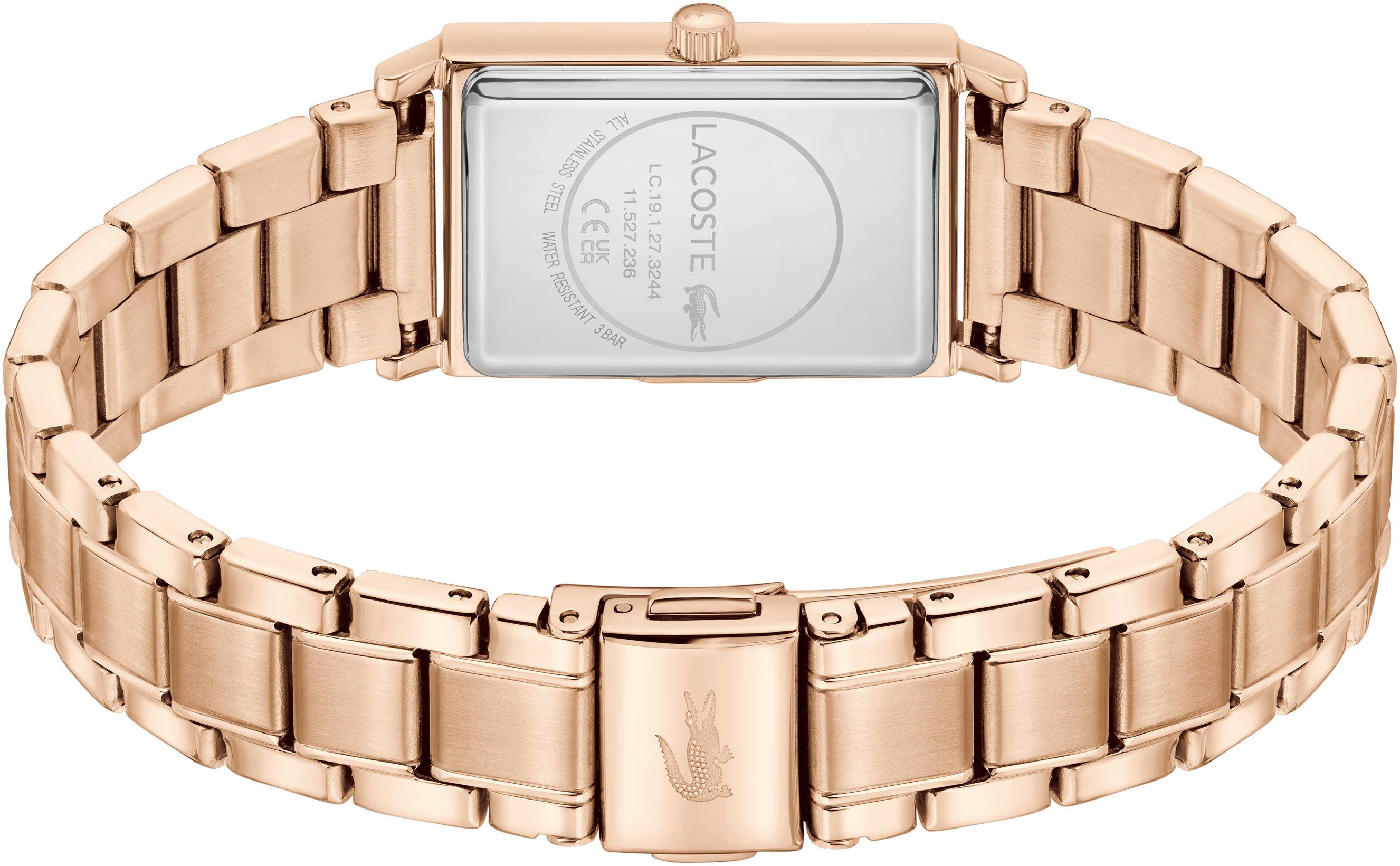 Lacoste Quarzuhr CATHERINE 2001405, Armbanduhr, Damenuhr, analog, Glaskristalle, Edelstahlarmband