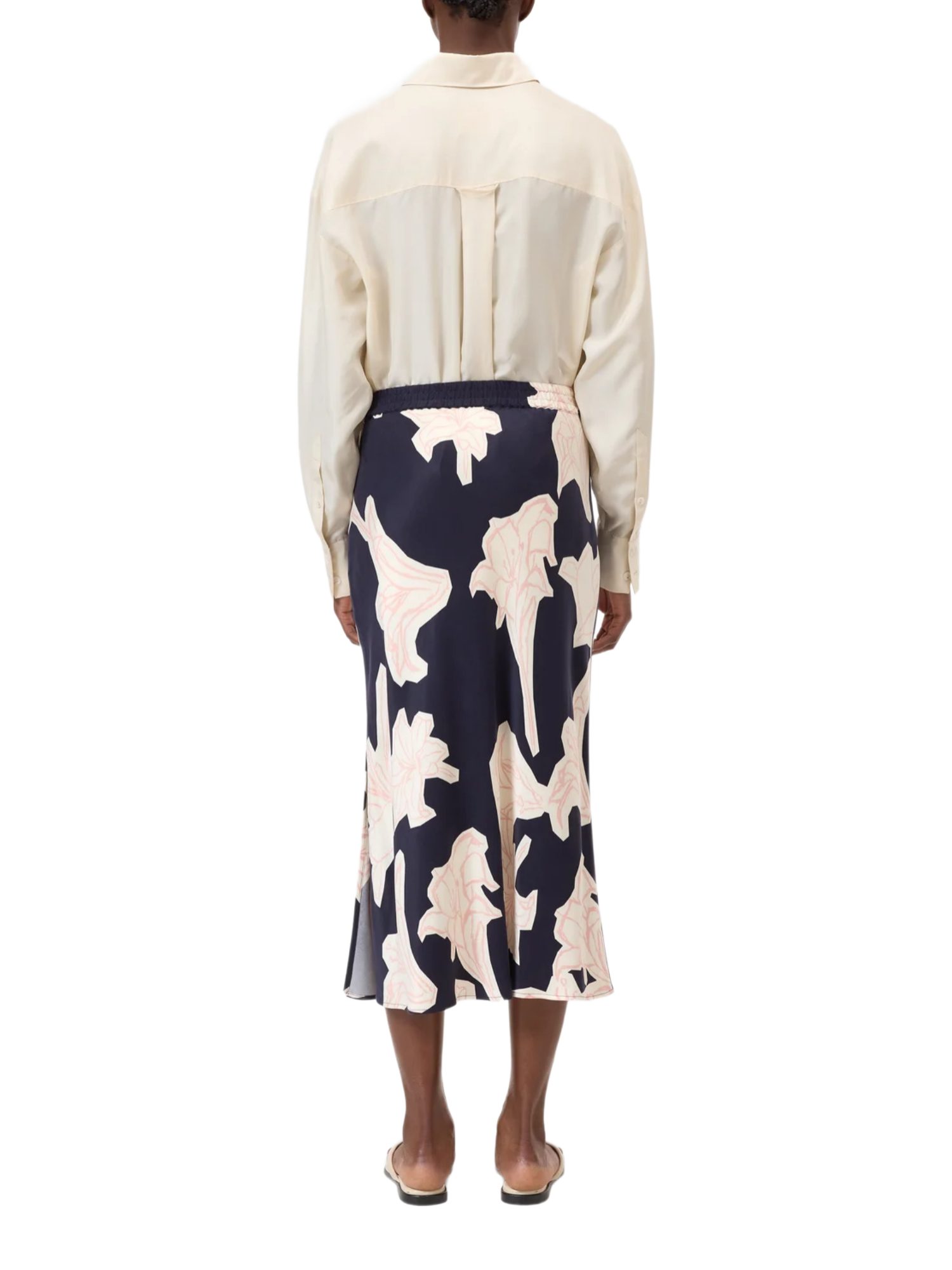 CLOSED A-Linien-Rock blau,Casual,Cupro,Floral,Casual Fit