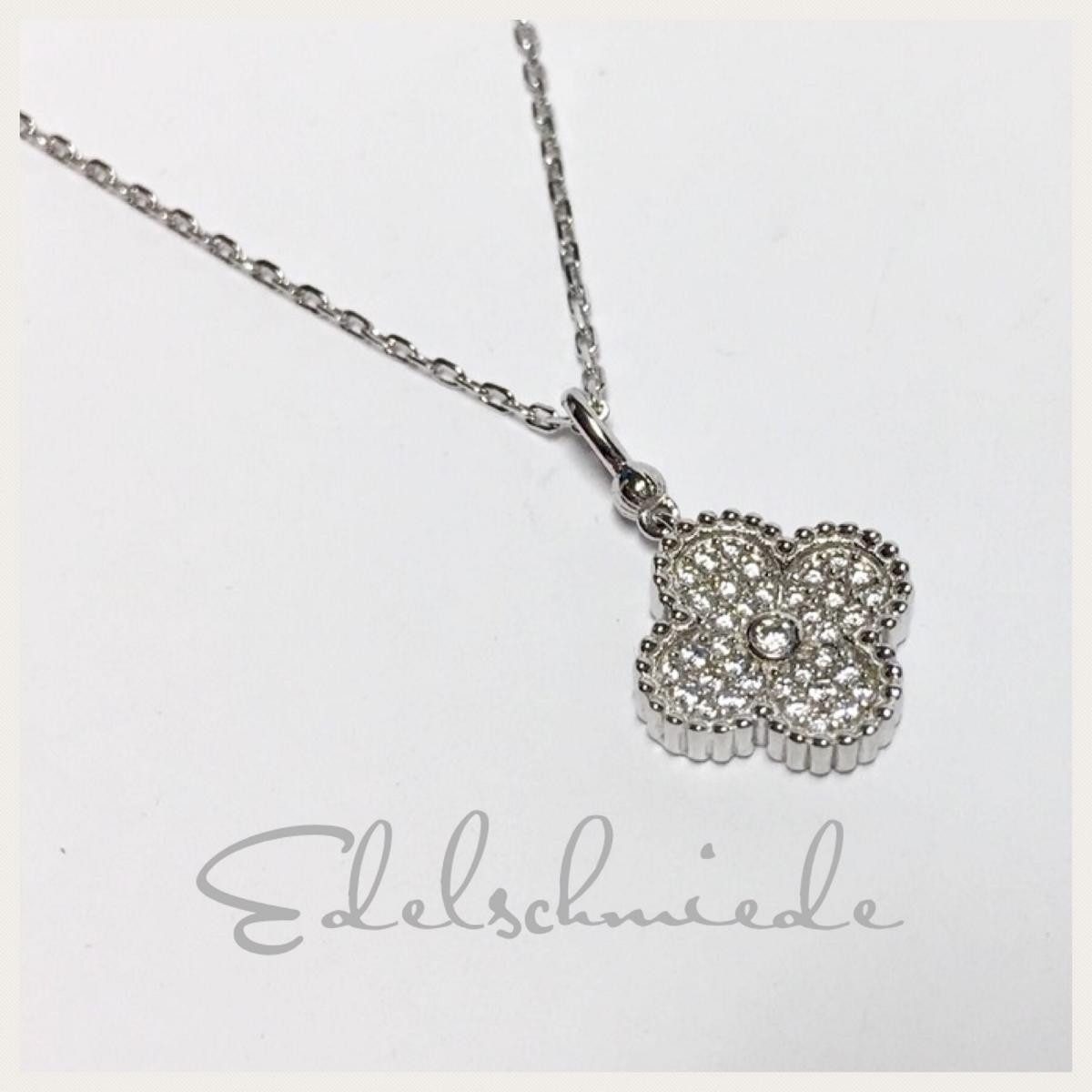 Kettenanhänger feiner Kettenanhänger 925 Sterling Silber rhod. "Blüte" inkl Kette