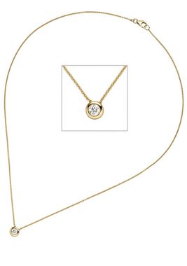 JOBO Kette mit Anhänger Diamant Brillant 0,25 ct., 585 Gold 45 cm
