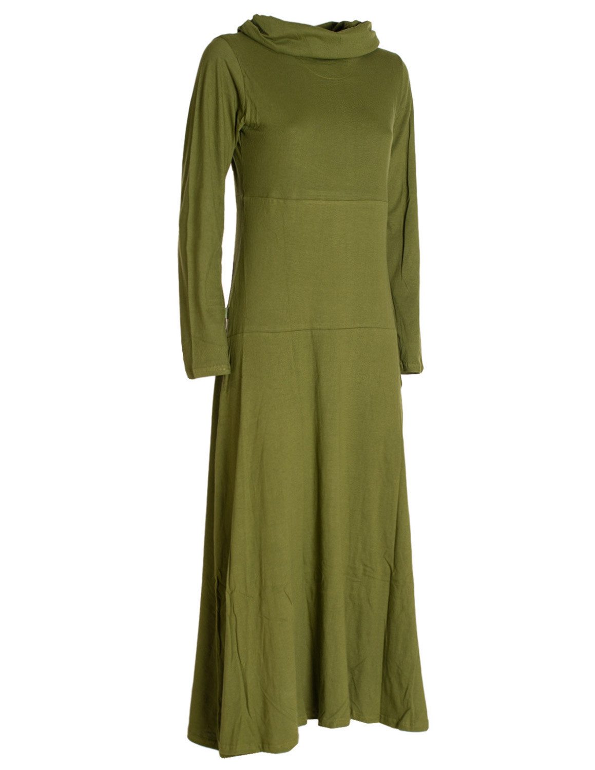 Vishes Maxikleid Damen Maxi-Kleid Baumwolle Casual Rollkragen mit Tasche Alternative Bekleidung, Ethno, Hippie, Retro Style – Bild 5 von 5