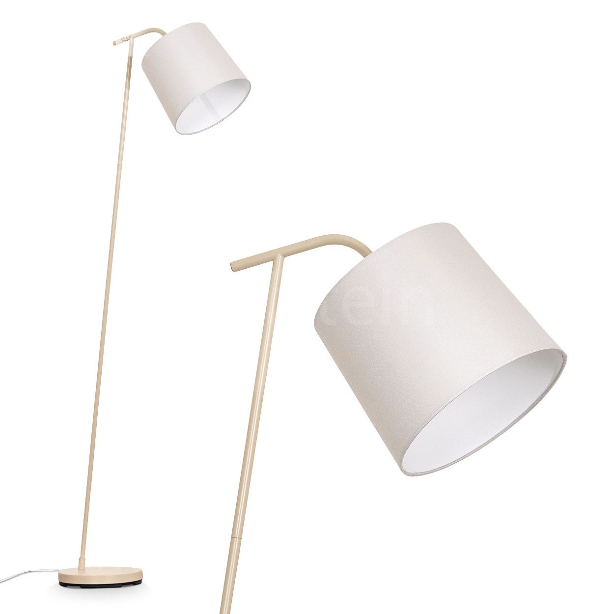 Stehlampe Stehlampe aus Metall/Stoff in Beige/Weiß