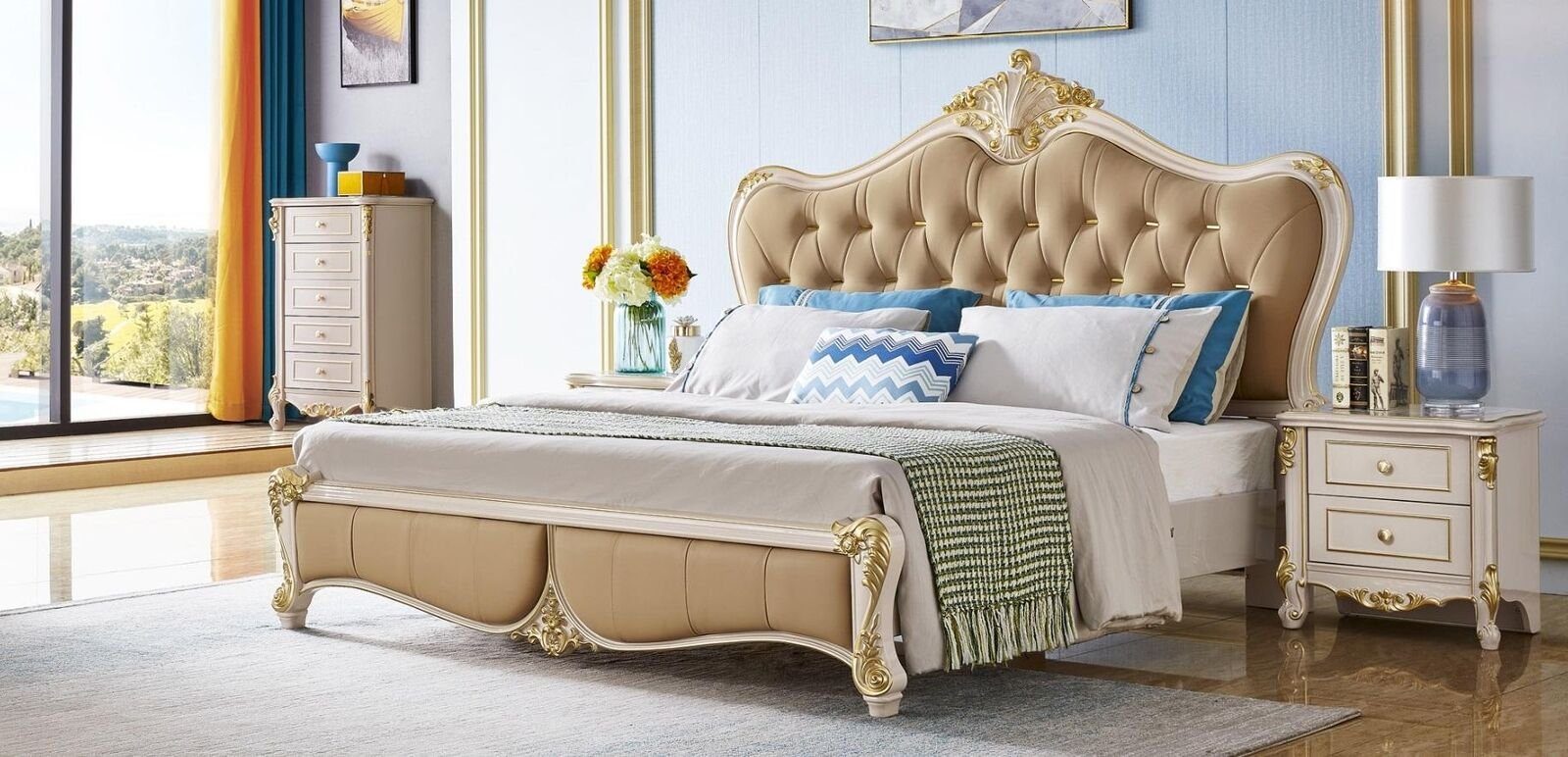 Schlafzimmer Polster Luxus Chesterfield Bett Design Made Bett in Sofort (Bett), JVmoebel HotelBetten Europa