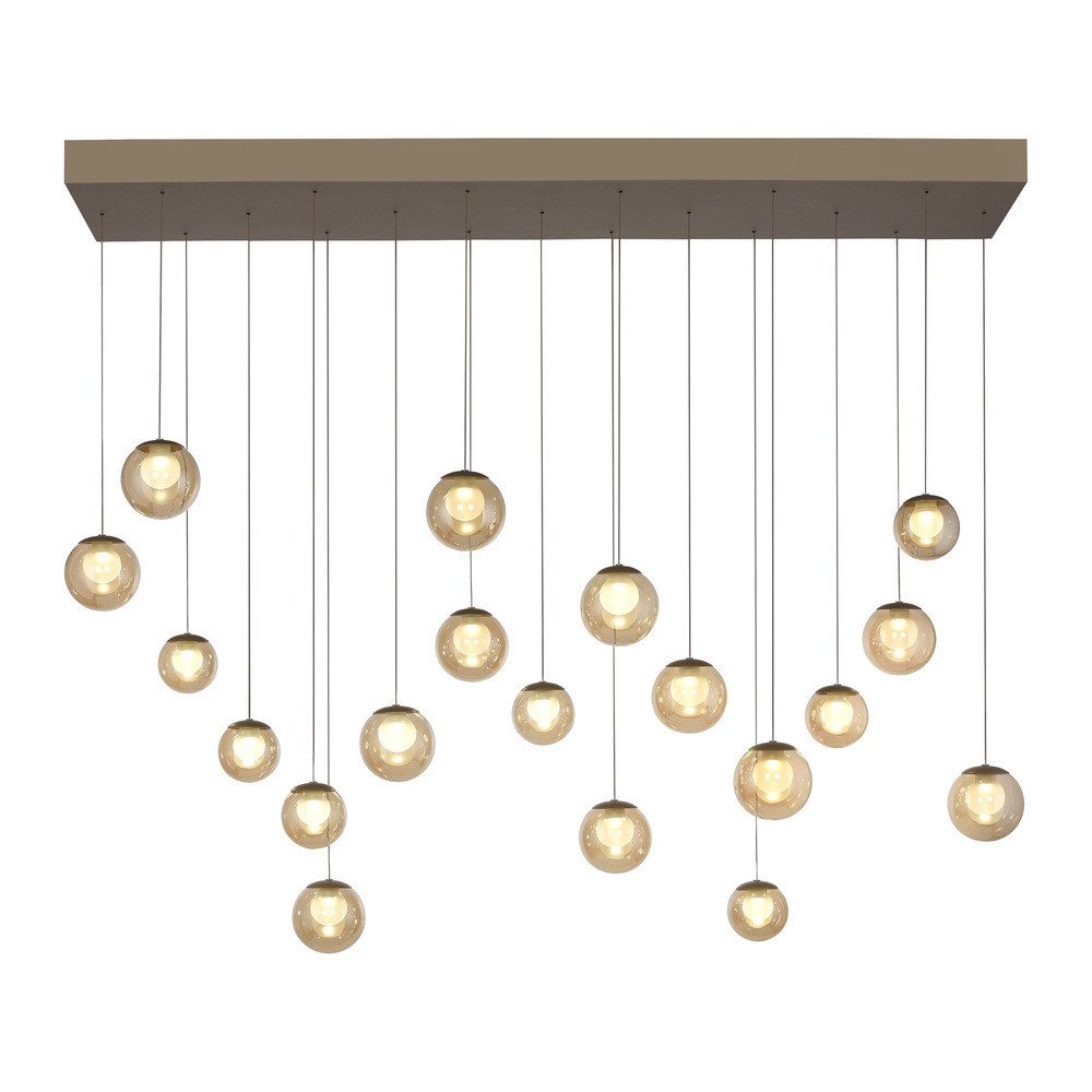 Paul Neuhaus LED Pendelleuchte LED Pendelleuchte PURE POPUP, Dimmfunktion, höhenverstellbar, CCT, 19x LED Board / 3W, warmweiß-kaltweiß, manuell höhenverstellbar Comfort Lift, Glas rund