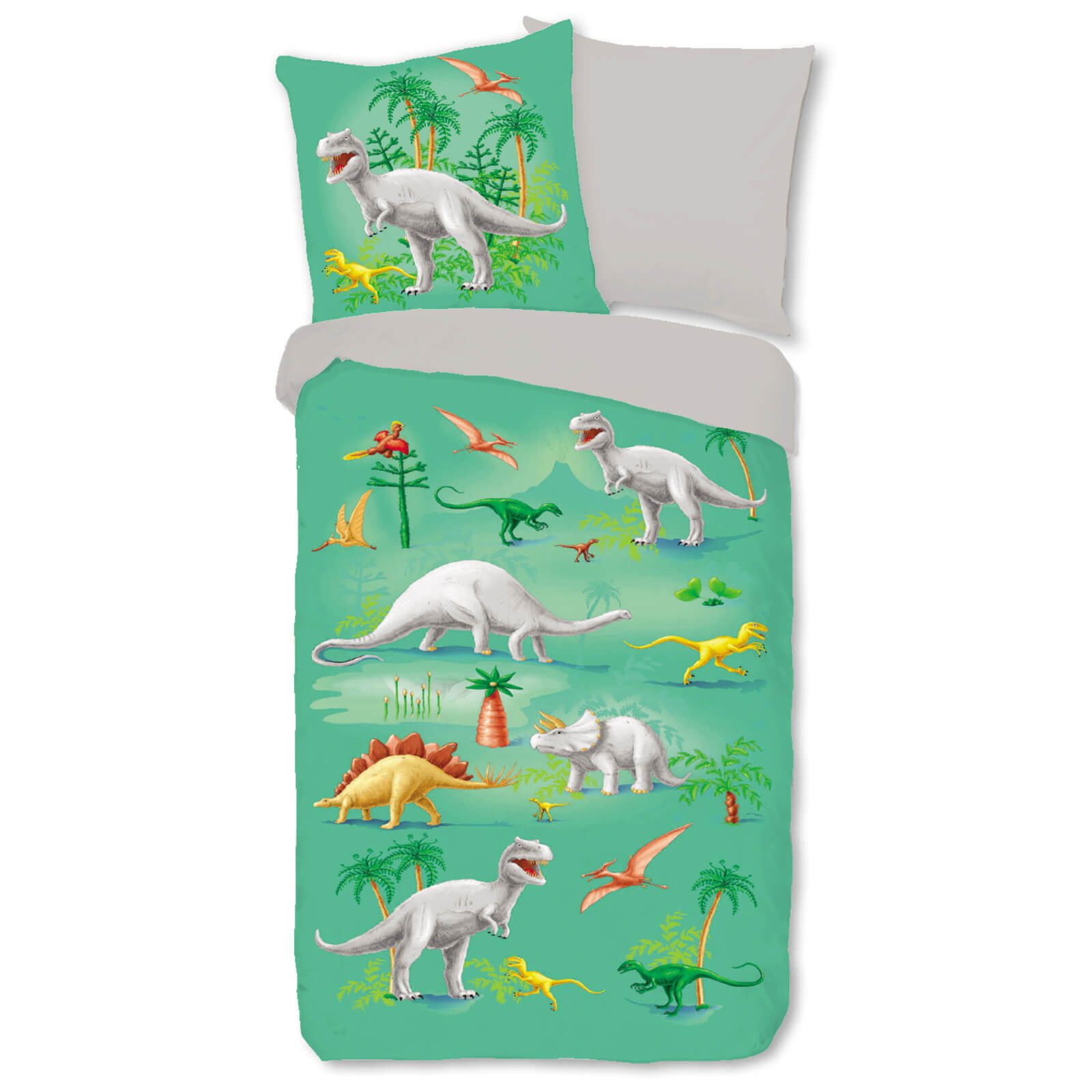 Kinderbettwäsche Dino Grün