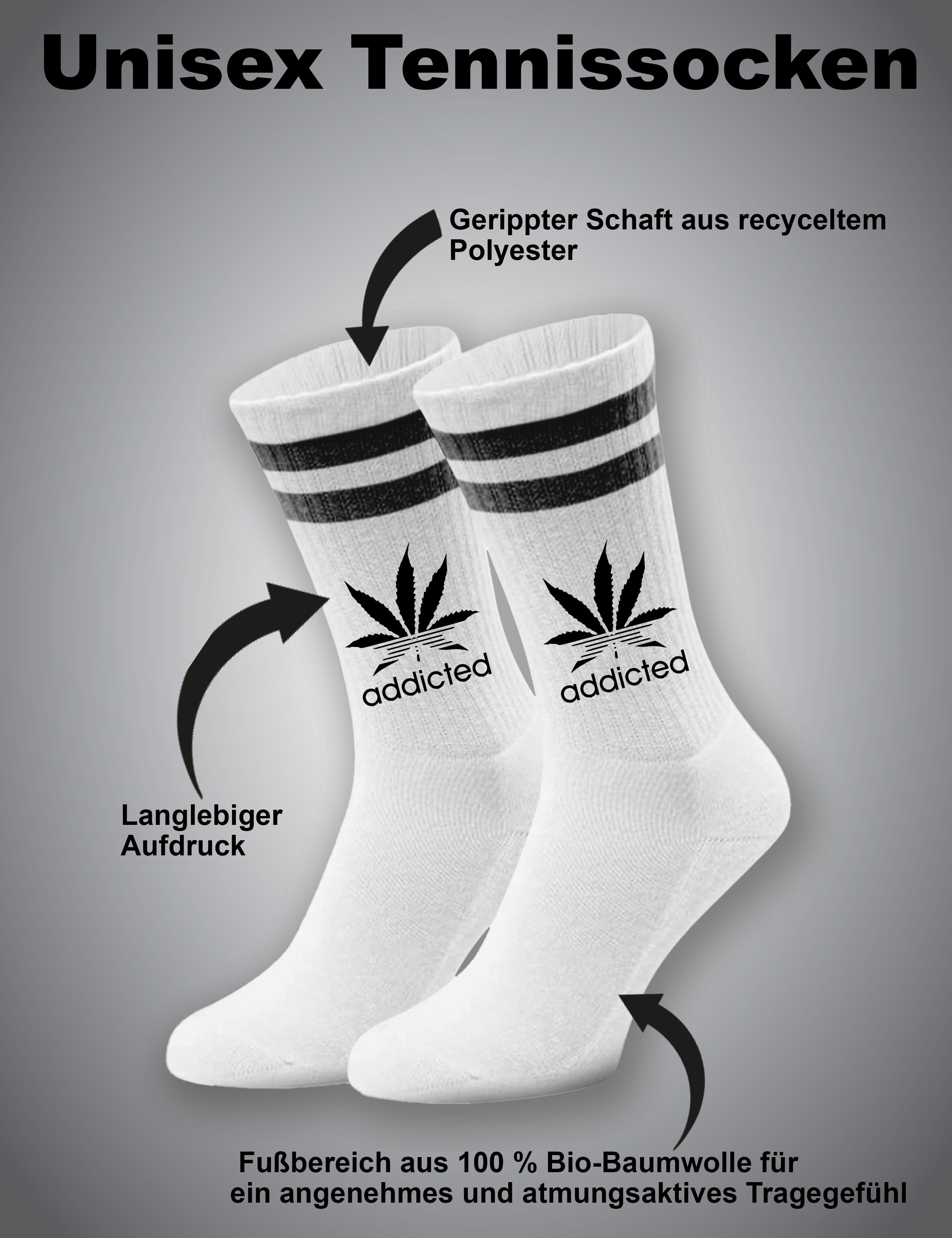 Youth Designz Tennissocken Addicted Unisex Tennis Socken mit verstärkter Verse und Zehenbereich
