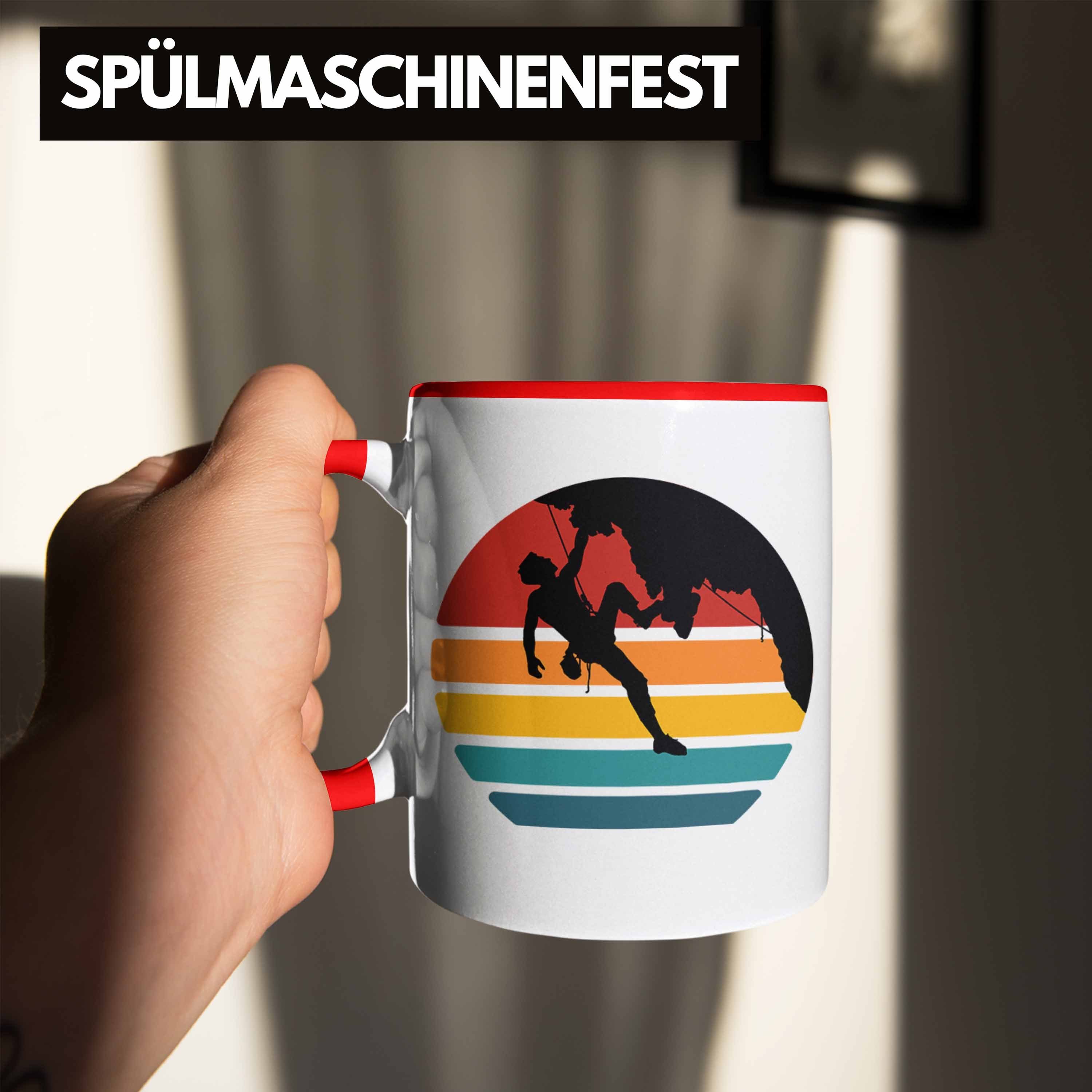 Klettern für Kletterfans Geschenk Bouldern Trendation Boulderer Tasse Tasse Grafik Rot