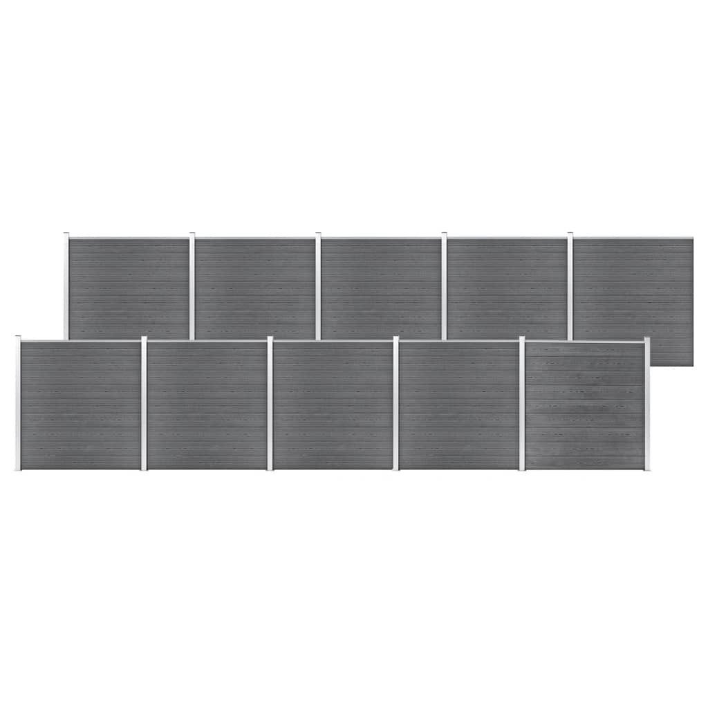 vidaXL Gartenzaun Gartenzaun WPC 1737x186 cm Grau, (1-St)