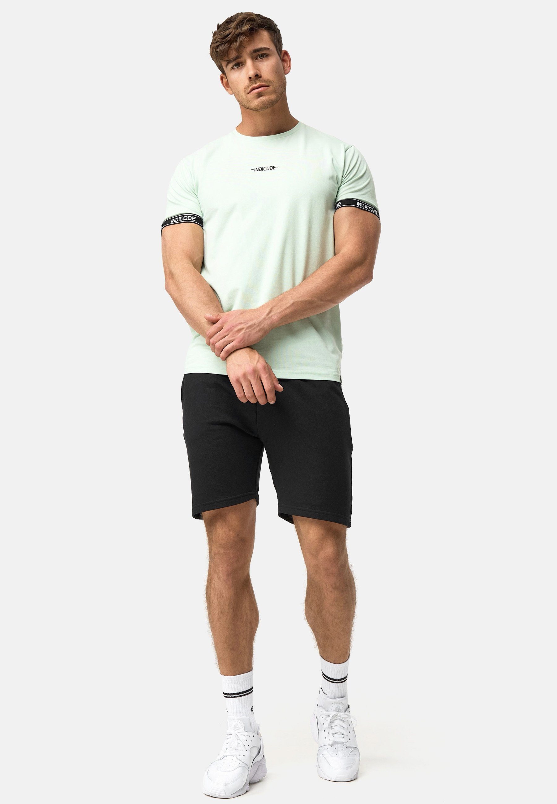 Indicode T-Shirt Herren Lutzy Shirt Tee Herrenshirt mit dezentem Logoprint auf der Brust