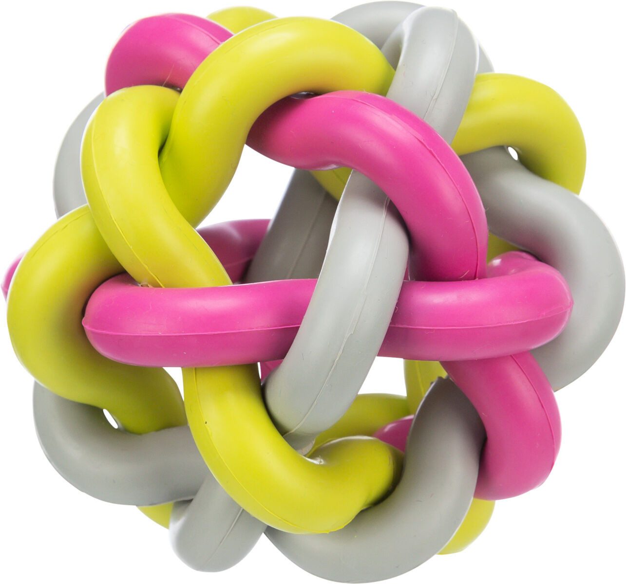 TRIXIE Tierball Knotenball für Hunde - bunt - ø 10 cm, Gummi