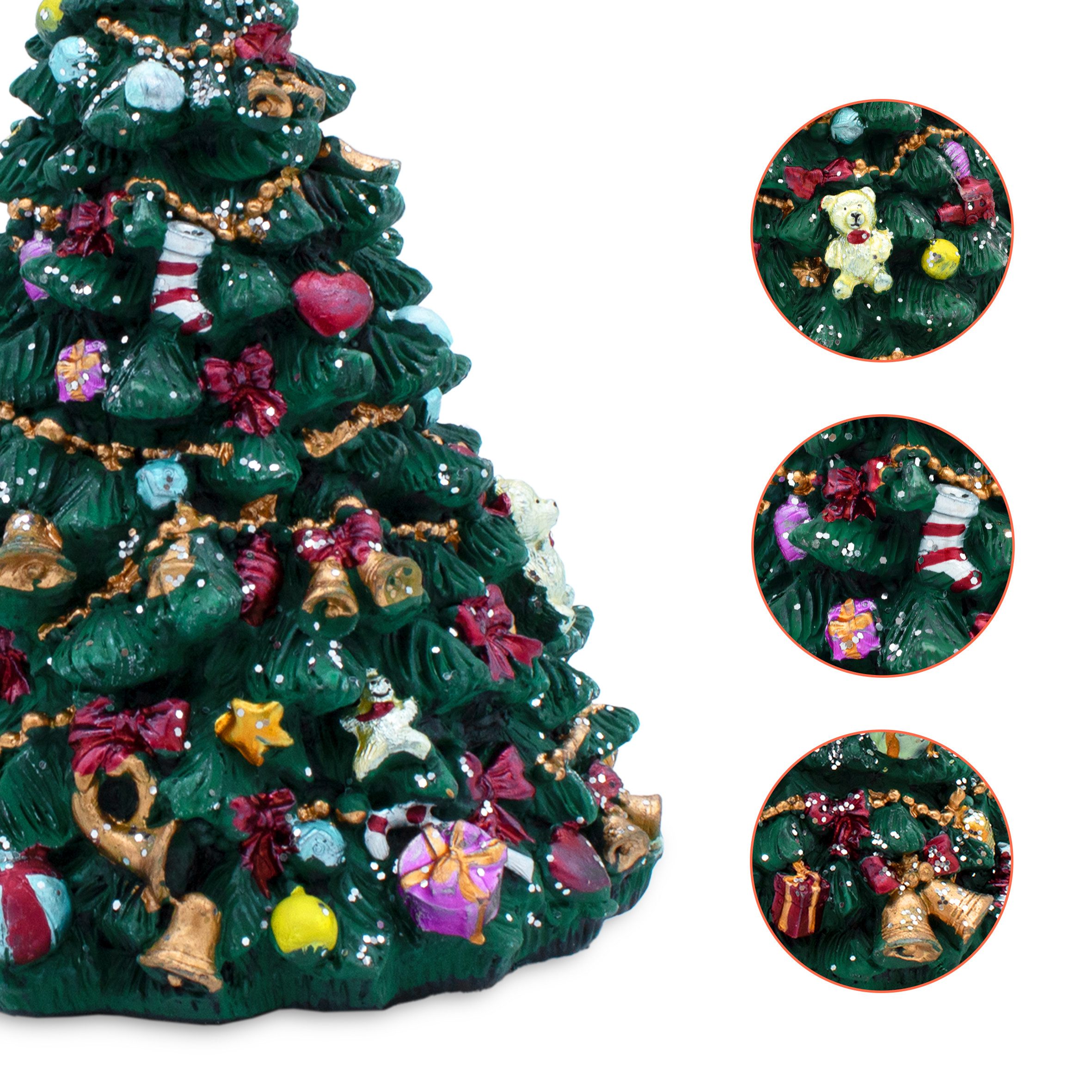 Spetebo Spieluhr im Retro Design - Oh Tannenbaum - drehend, (16 cm großer Baum, 1-tlg), Drehscheibe zum Aufziehen unter dem Tannenbaum
