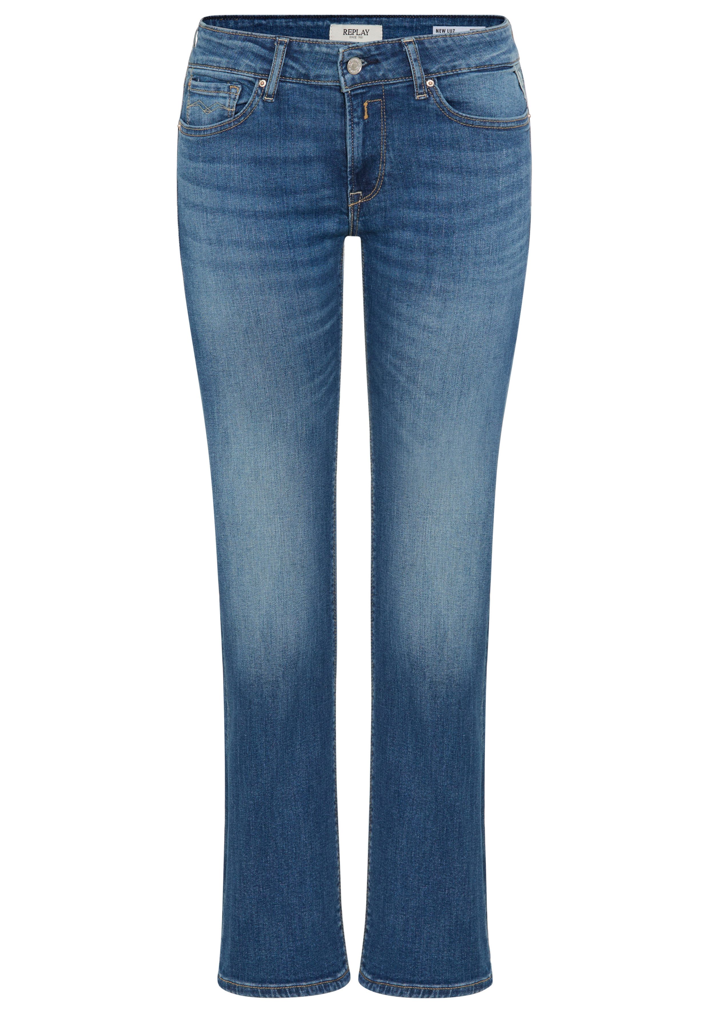 Replay Bootcut-Jeans NEW LUZ mit gesticktem R an der Gesäßtasche