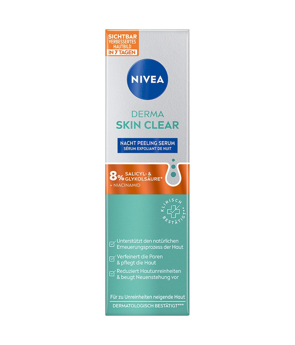 Nivea Gesichtspeeling Derma Skin Clear Nacht Peeling Serum, 3 x 40ml, 3-tlg., Gesichtsreinigung – Bild 4 von 5