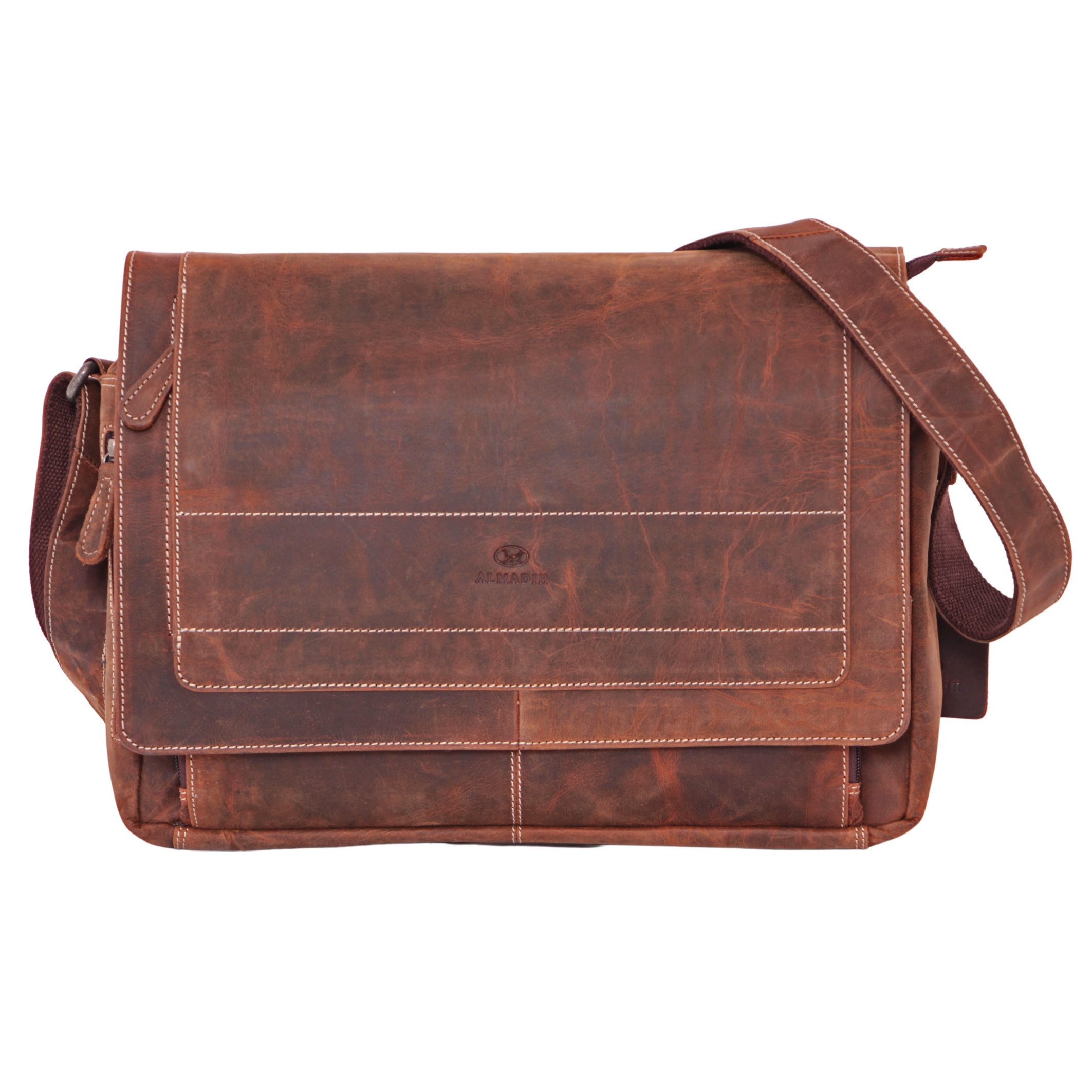 Umhängetasche Leder Herren HARRY Laptoptasche 15 Zoll