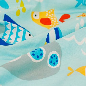 Babybettwäsche Unterwasserwelt, KEAYOO, 2 teilig, Baumwolle, Mit Reißverschluss, Blau